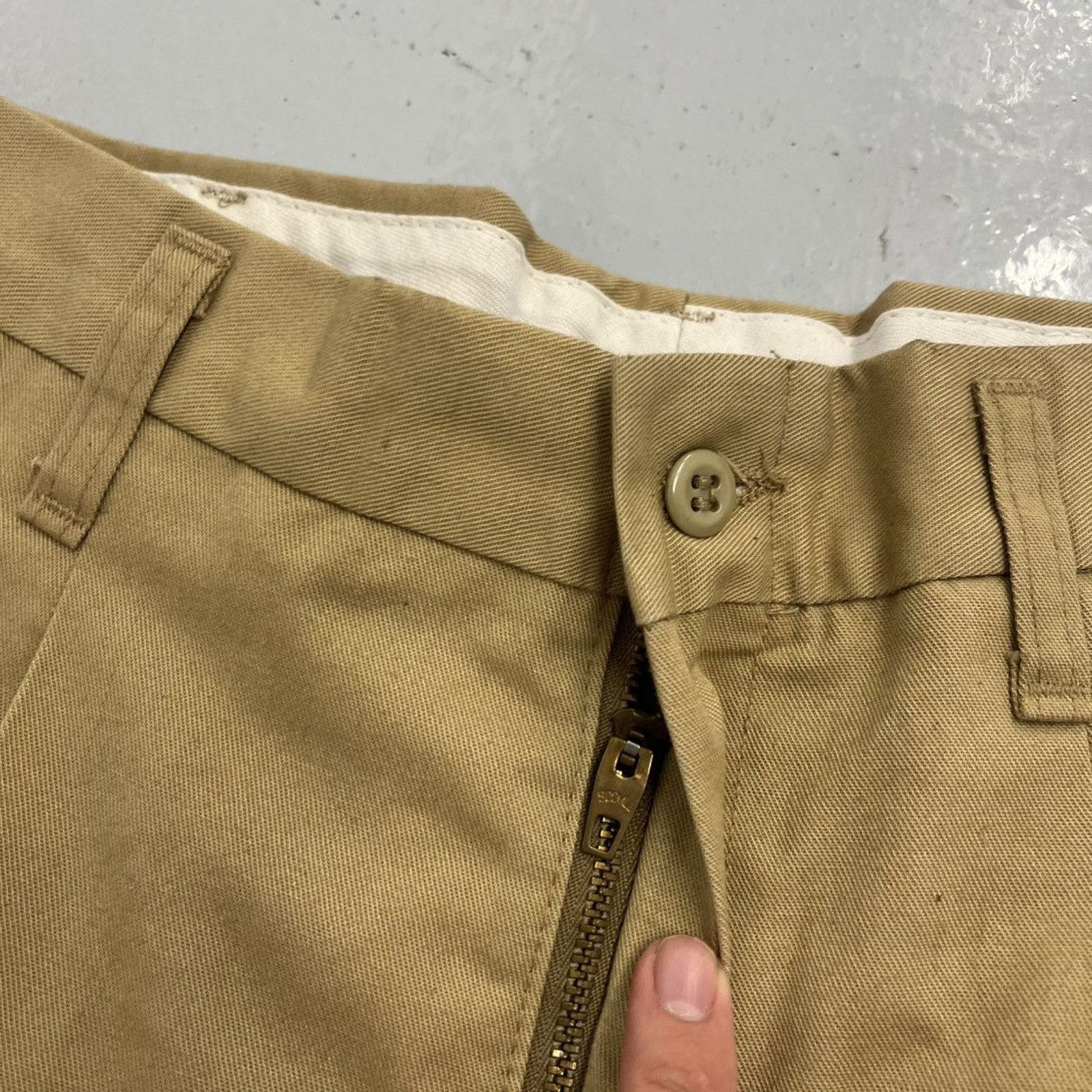Other Vintage 70s 80s Cintas Tan Canvas Workwear Chinos 29x27 Size US 29 - 3 Thumbnail