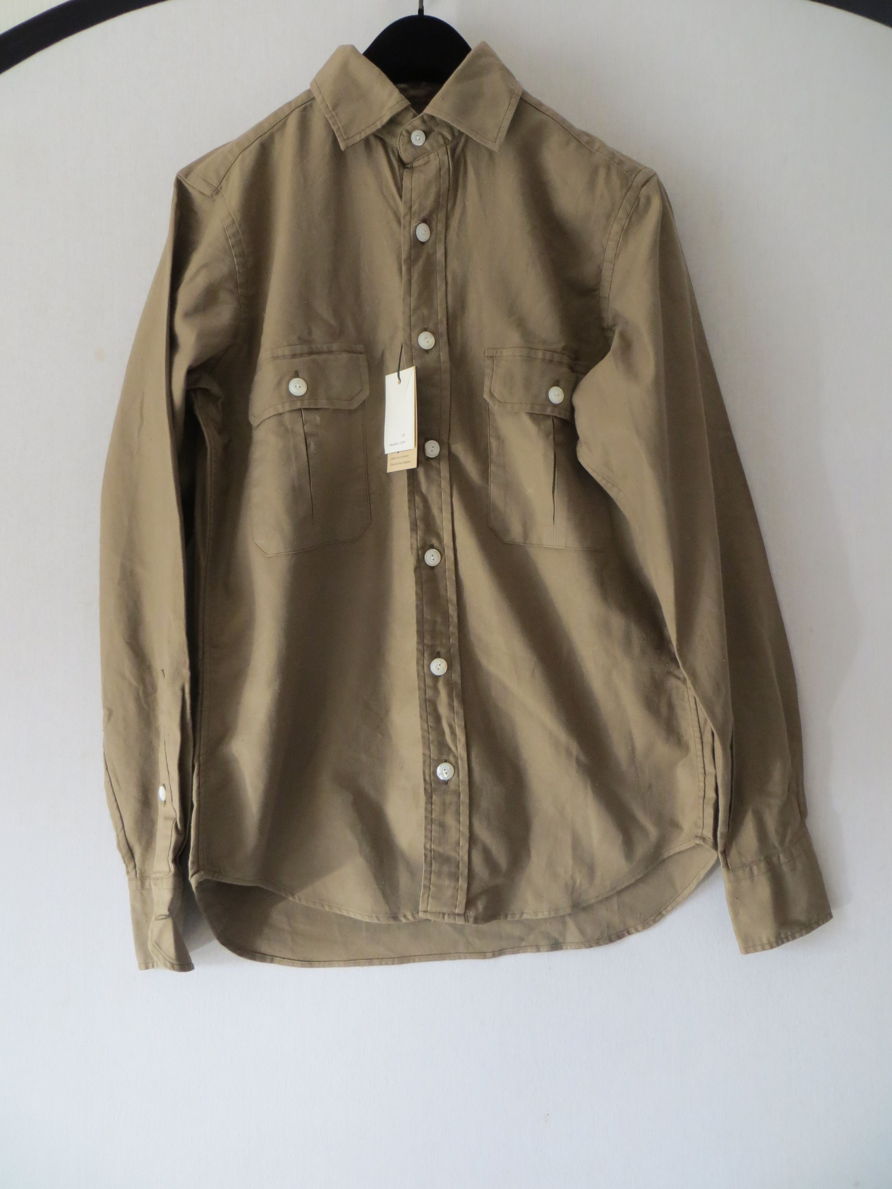 Drake's KHAKI LONG SLEEVE SHIRT SIZE S Size US S / EU 44-46 / 1 - 3 Thumbnail