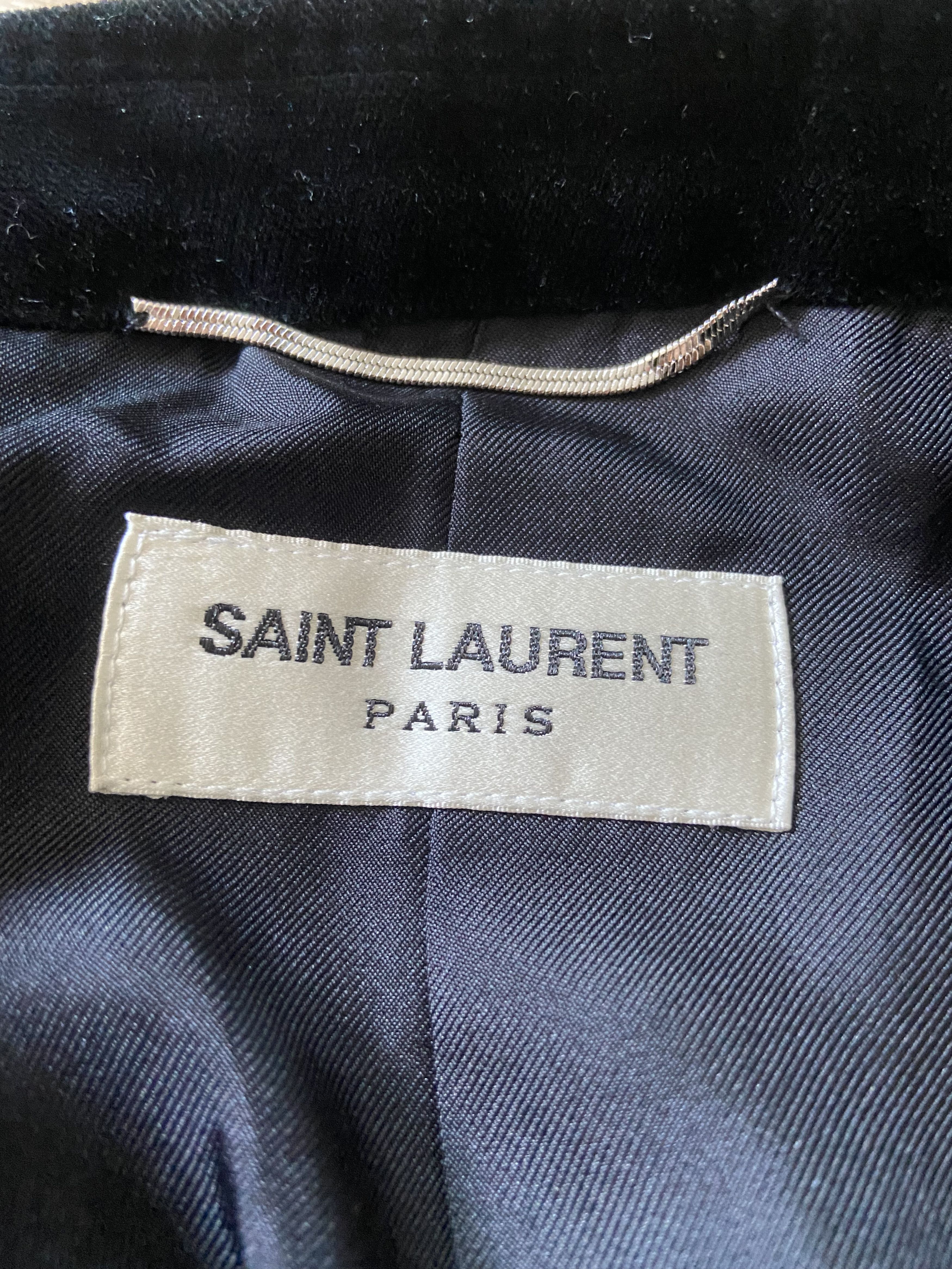 Hedi Slimane × Saint Laurent Paris 56 saint laurent ss15 Black Velvet blazer jacket suit Size 54L - 9 Thumbnail
