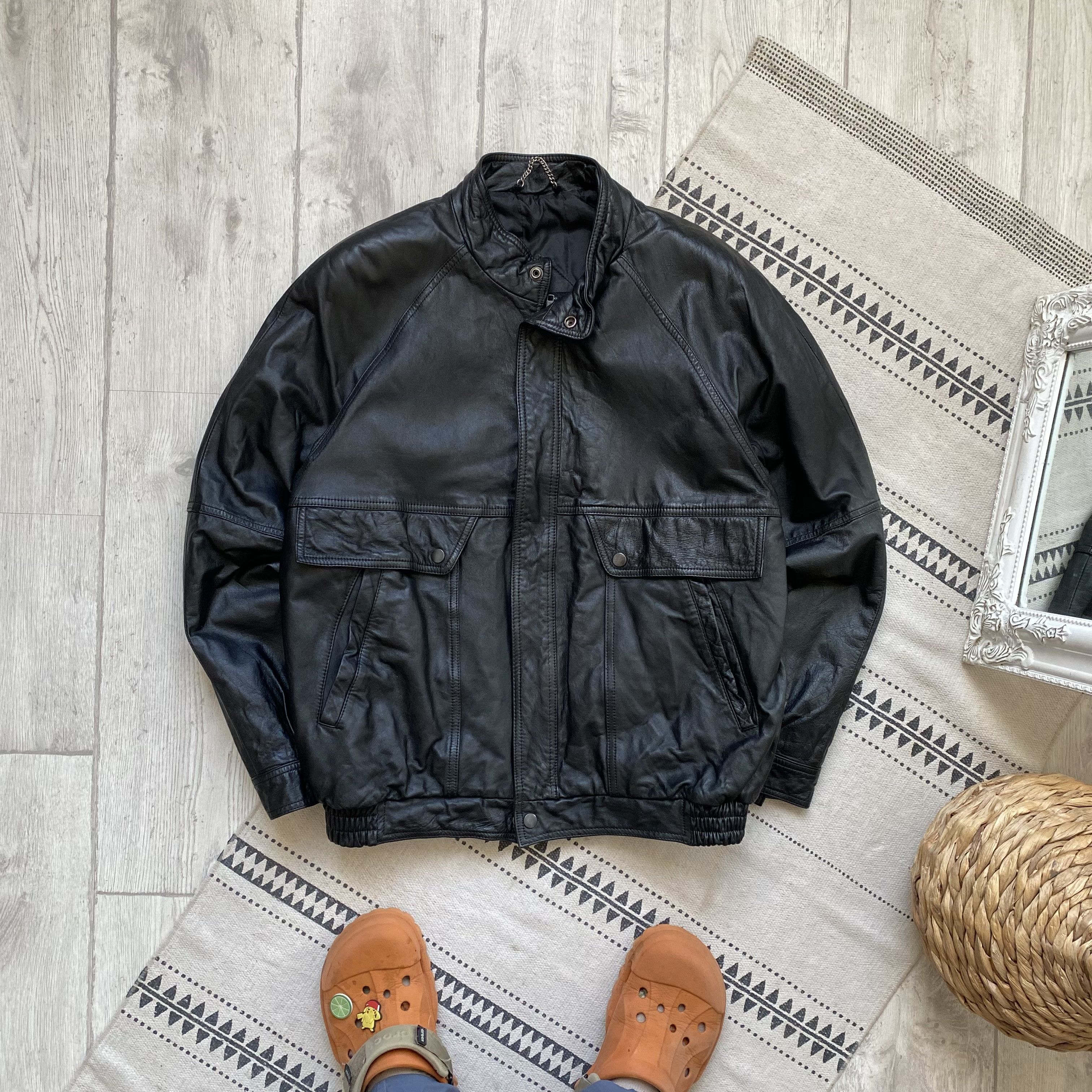 Genuine Leather Vintage 90s Real leather fight bomber jacket Avirex style Size US S / EU 44-46 / 1 - 2 Thumbnail