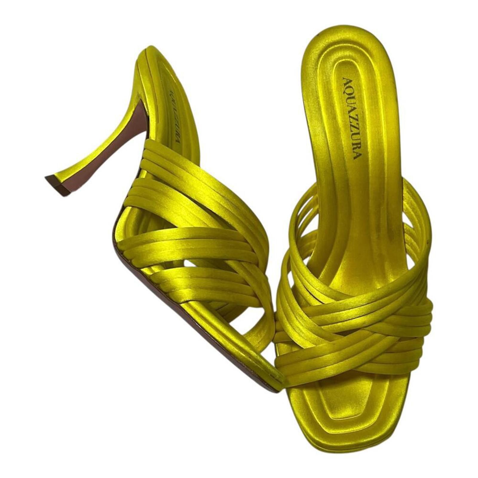 Other AQUAZZURA oahu 95 satin mules - yellow Size US 7.5 / IT 37.5 - 1 Thumbnail