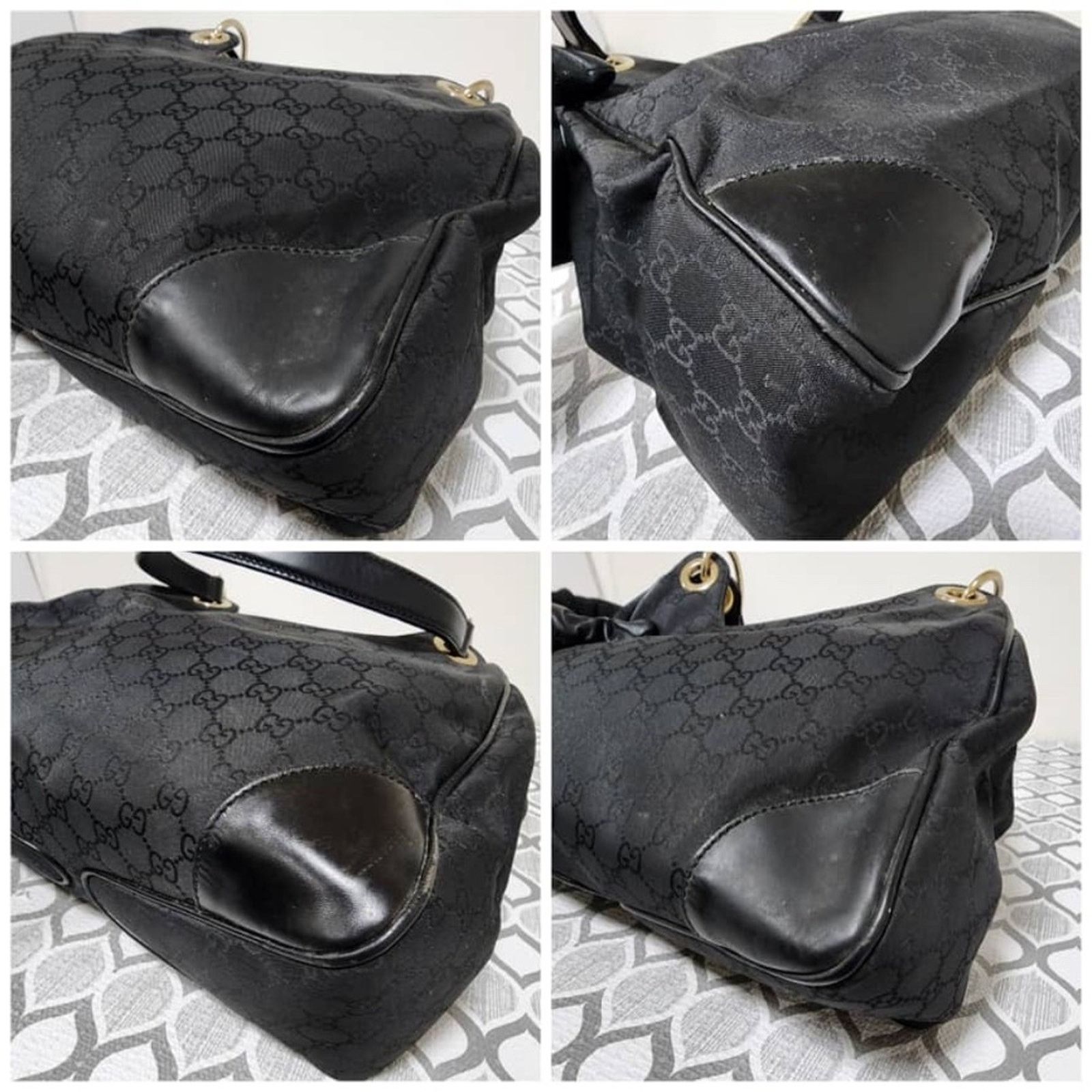 Gucci Authentic Gucci GG Canvas Leather 2way Shoulder Bag Black Size ONE SIZE - 8 Thumbnail