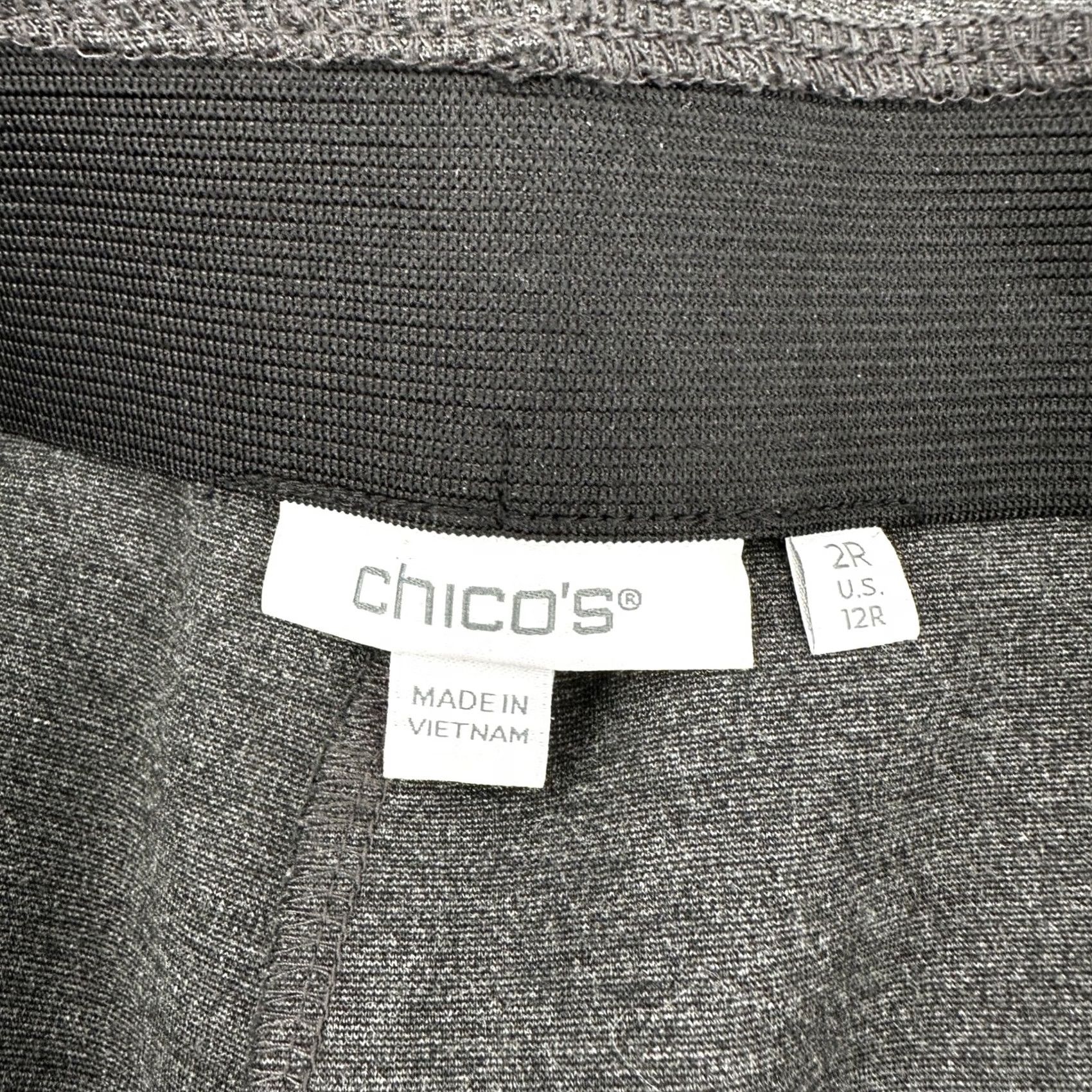 Vintage Chico's Charcoal Gray Wide Leg Pull On Seamed Pants Size 12 Regular Trouser Size 34" / US 12 / IT 48 - 3 Thumbnail