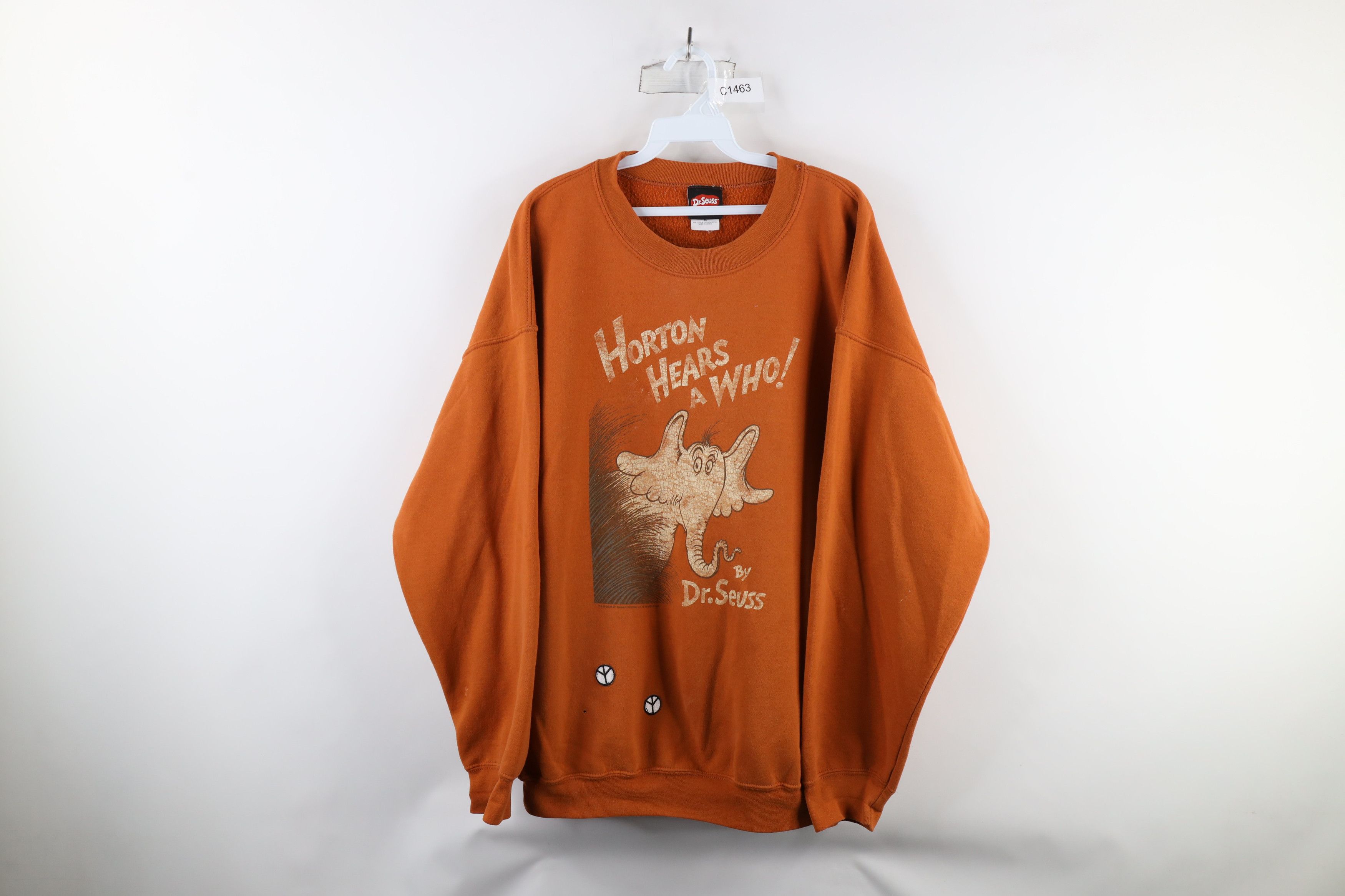 Vintage Vintage Y2K 2006 Dr Seuss Hears A Who Sweatshirt Orange Size US XL / EU 56 / 4 - 1 Thumbnail