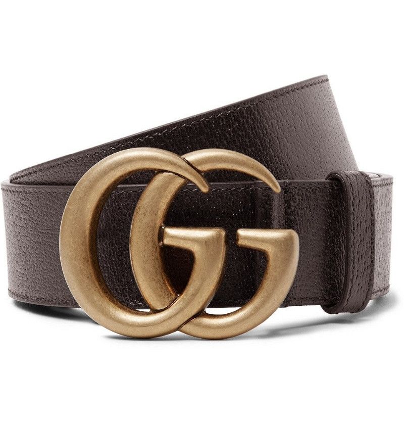 Gucci AUTHENTIC GUCCI 4CM DARK-BROWN FULL-GRAIN LEATHER BELT Size 34 - 1 Thumbnail