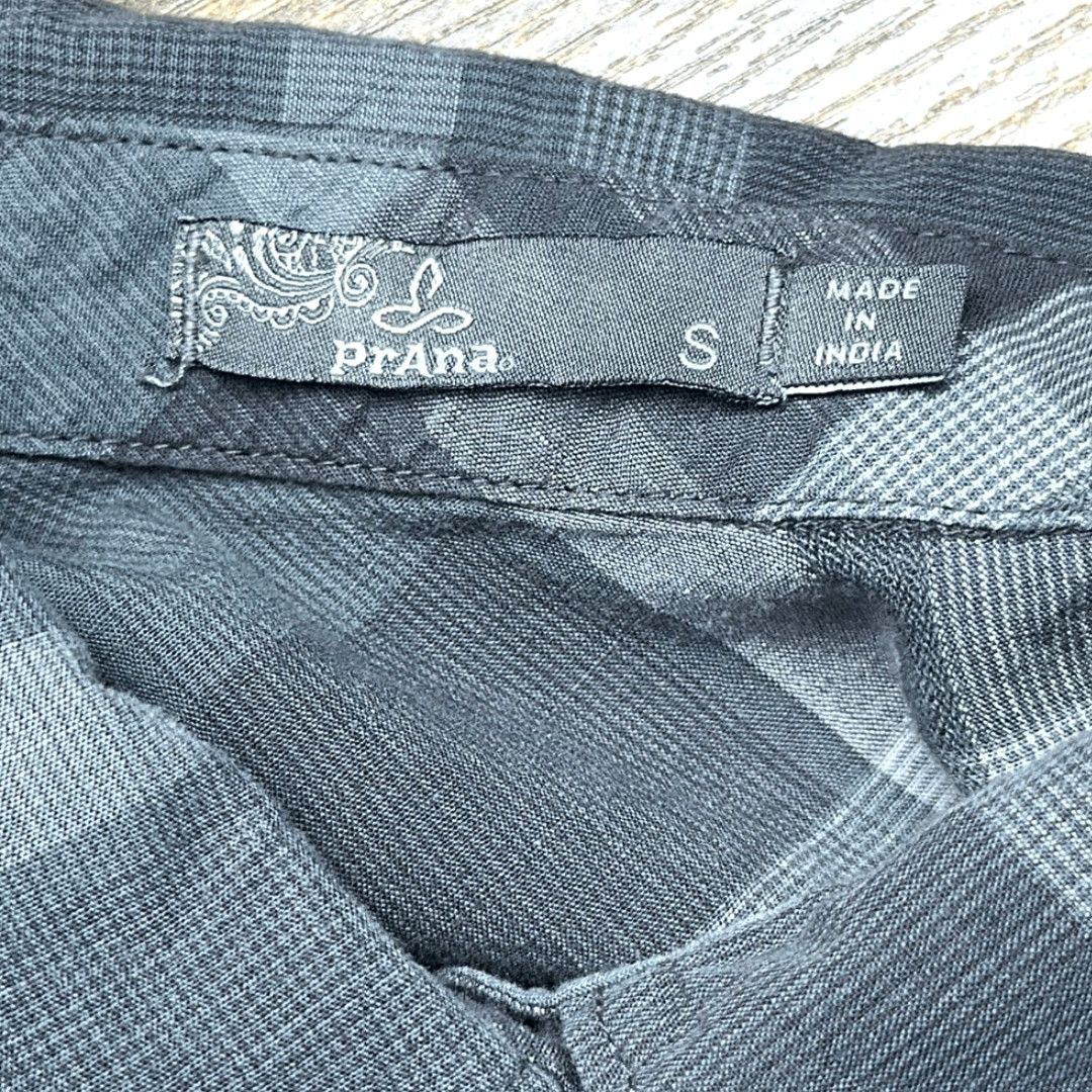 Prana prAna Deryn Dress Shirt Dress Gray Plaid Pockets Roll Tab Sleeve Size S Womens Midi Short Sleeve Shirtdress Size S / US 4 / IT 40 - 7 Thumbnail