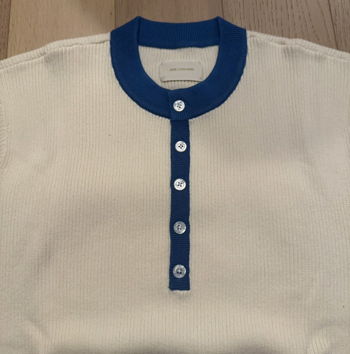 Aime Leon Dore ALD Aime Sport Knit Henley White Large Size US L / EU 52-54 / 3 - 5 Thumbnail