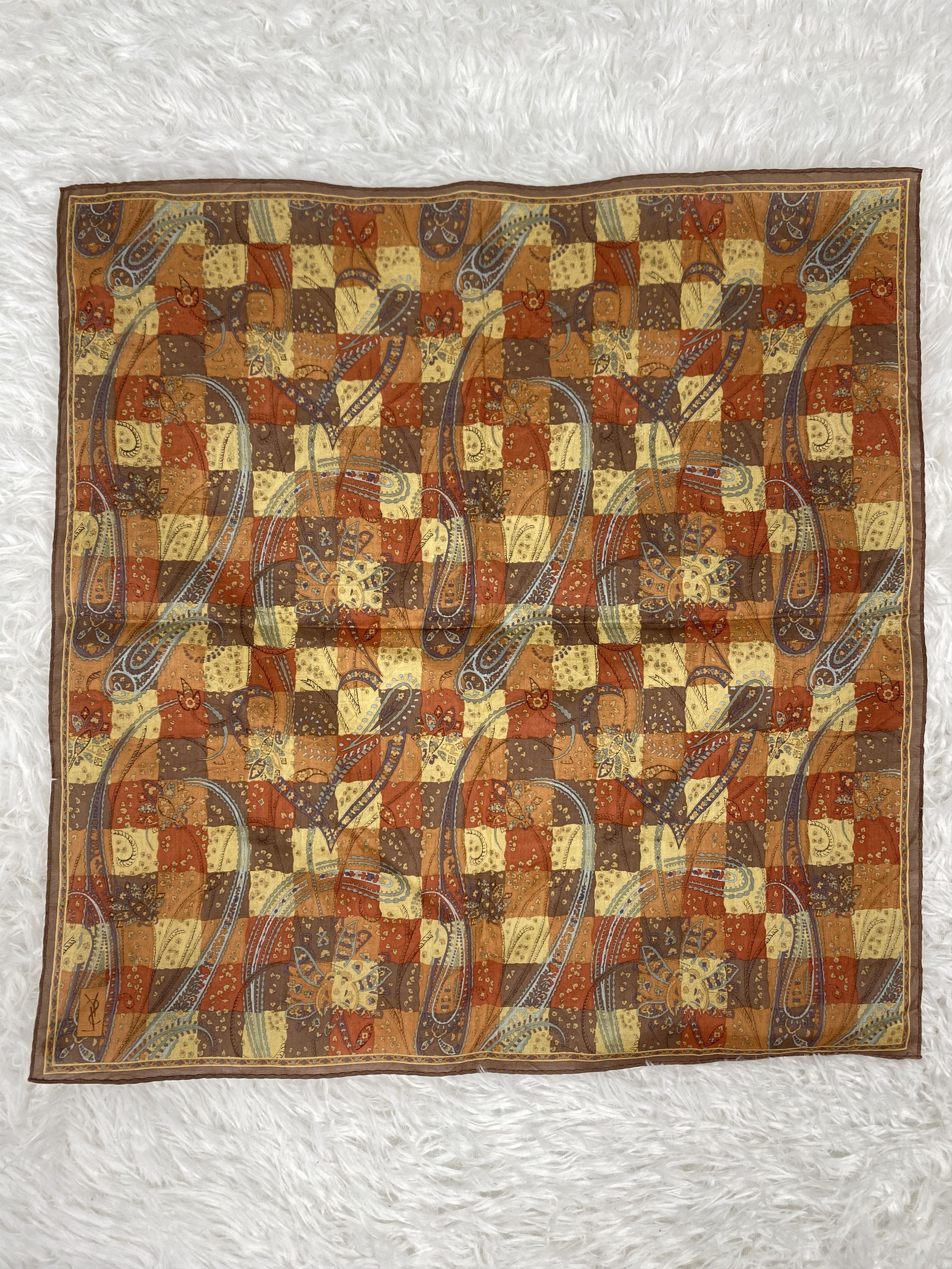 Vintage × Yves Saint Laurent Vintage Yves Saint Laurent Handkerchief Neckerchief PH0318 Size ONE SIZE - 4 Thumbnail