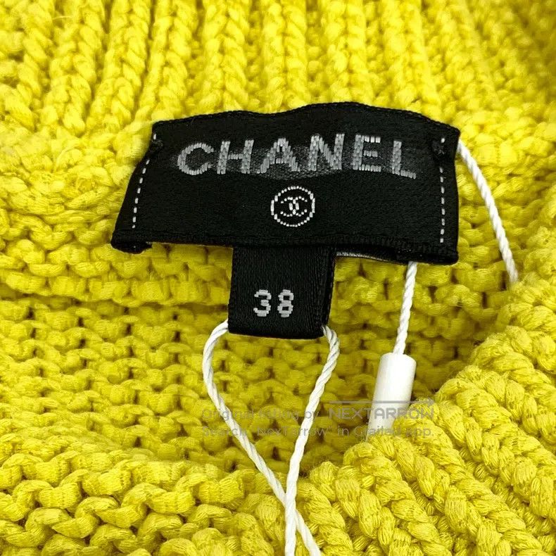 Chanel Chanel Yellow cotton round-neck short-sleeved knitted swea Size XS / US 0-2 / IT 36-38 - 5 Thumbnail