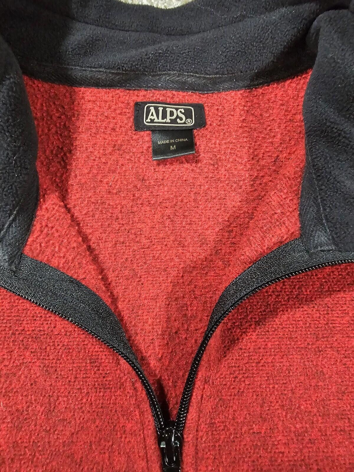 Designer Alps Red Fleece Jacket Full Zip Medium Pocket Size M / US 6-8 / IT 42-44 - 3 Thumbnail