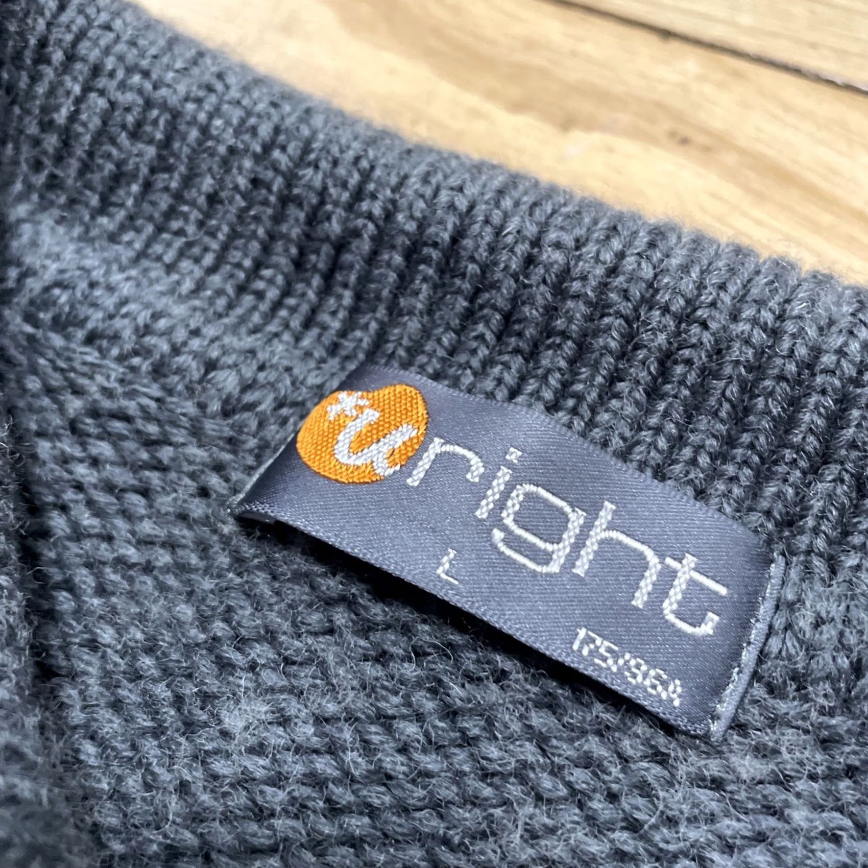 Vintage VINTAGE URIGHT Wool Sweater Cable-Knit Fair Isle Nordic Fisherman Cowl Long Sleeve Adult L Gray Wool Pullover Mens Size US L / EU 52-54 / 3 - 6 Thumbnail