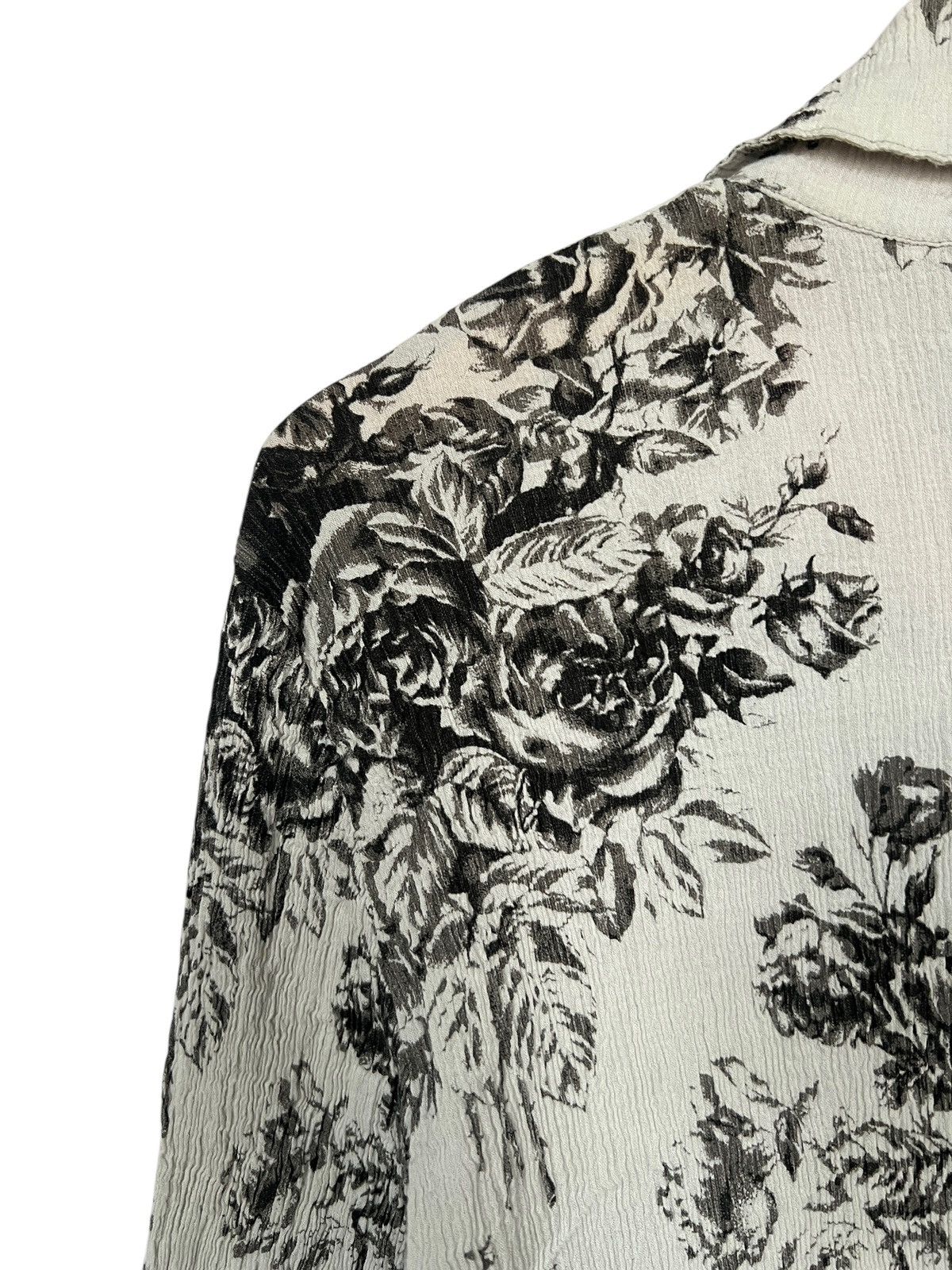 Issey Miyake Tsumori Chisato Pleated Floral Motif Button Up Shirt Size XS / US 0-2 / IT 36-38 - 10 Thumbnail