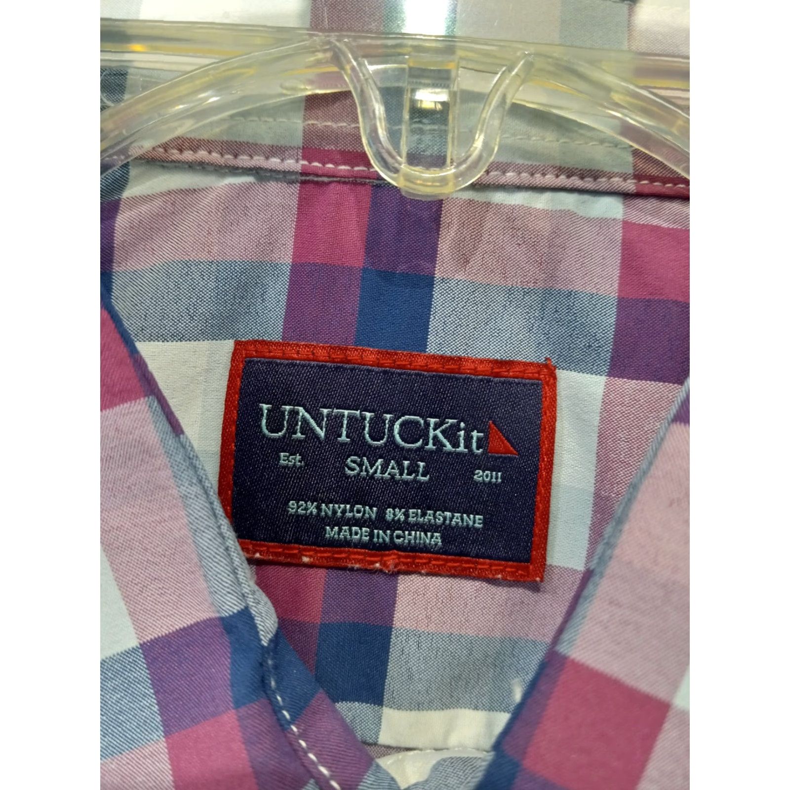 UNTUCKit UNTUCKit Shirts Long Sleeve Button-Up Untuckit 2 Men's Small Blue Purple Plaid Solid Casual Workwear Size US S / EU 44-46 / 1 - 3 Thumbnail