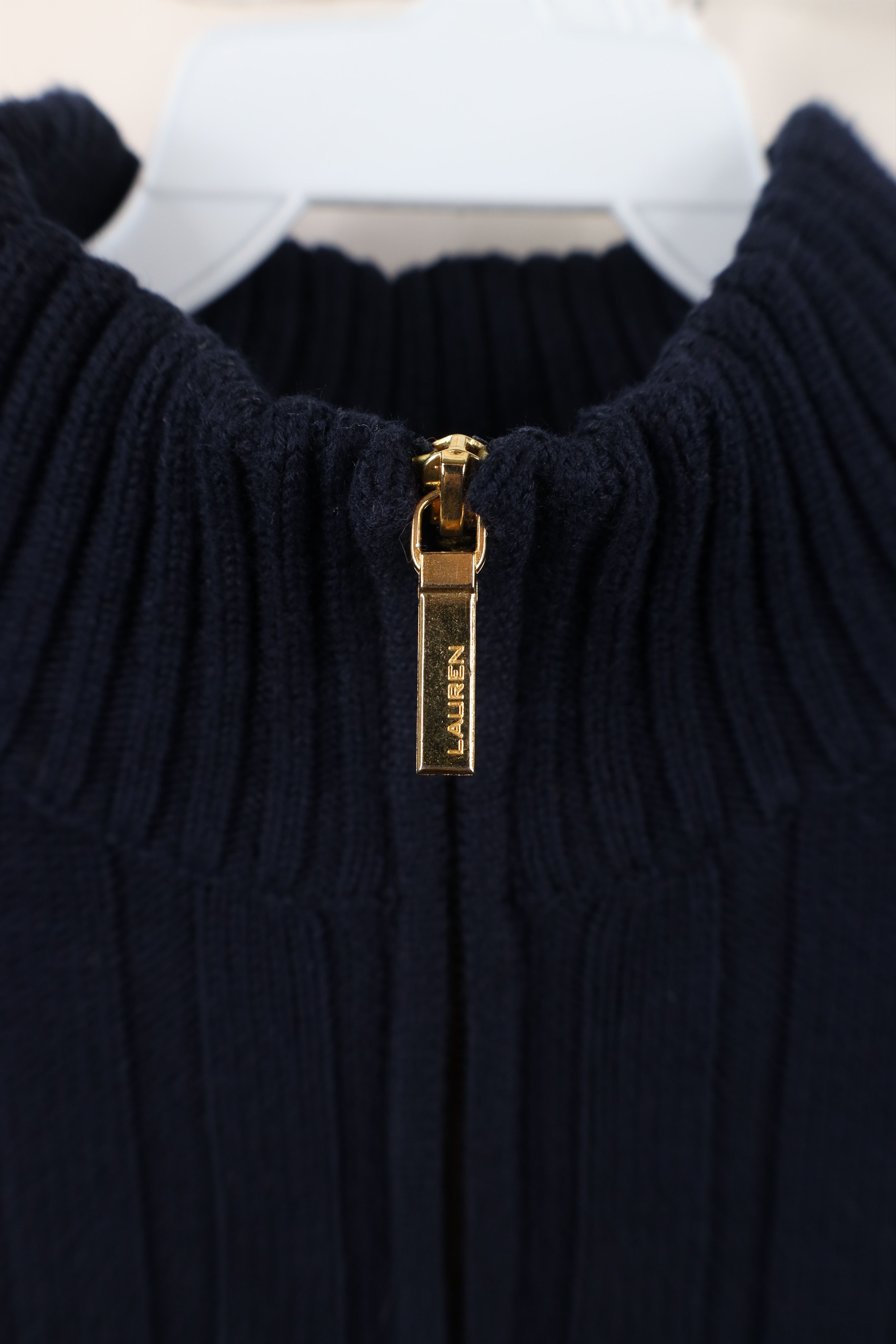 Ralph Lauren × Vintage Vintage 90s Ralph Lauren Cotton Ribbed Knit Half Zip Sweater Size S / US 4 / IT 40 - 5 Thumbnail