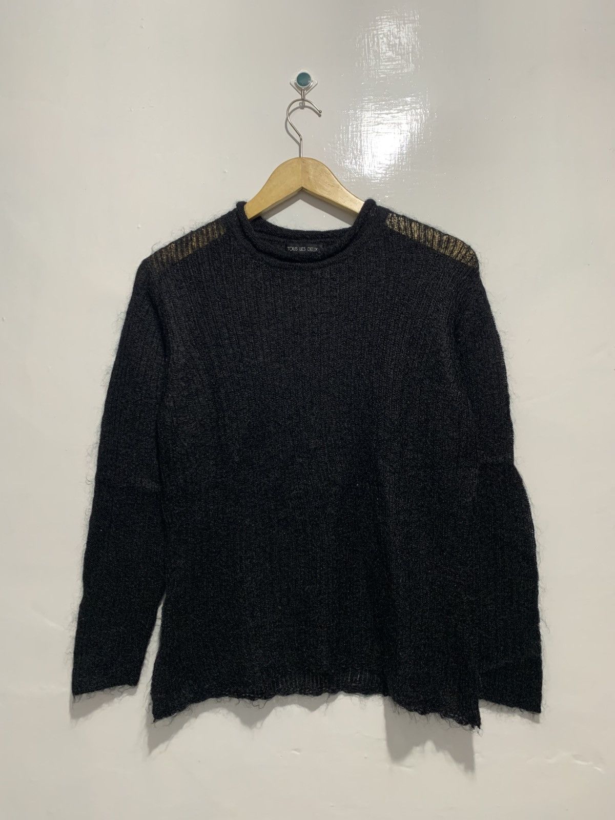 Japanese Brand TOUS LES DEUX Mohair Japenese Grungge Sheer Long Sleeve Size US M / EU 48-50 / 2 - 6 Thumbnail