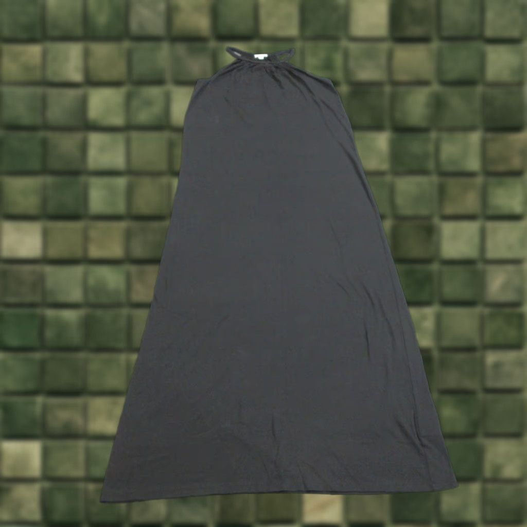 VINTAGE Soft Joie Womens Maxi Dress Sleeveless Boho Halter 50% Cotton Modal Black Small
