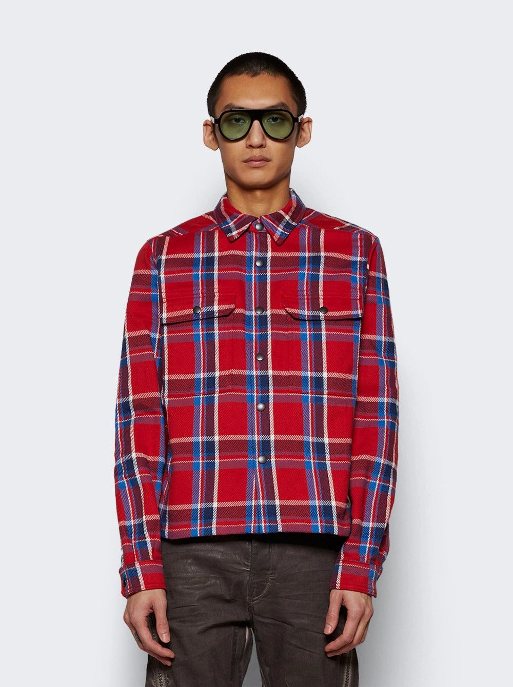 Rick Owens o1mle0226 Woven Cropped Outershirt in Red Size US S / EU 44-46 / 1 - 2 Thumbnail