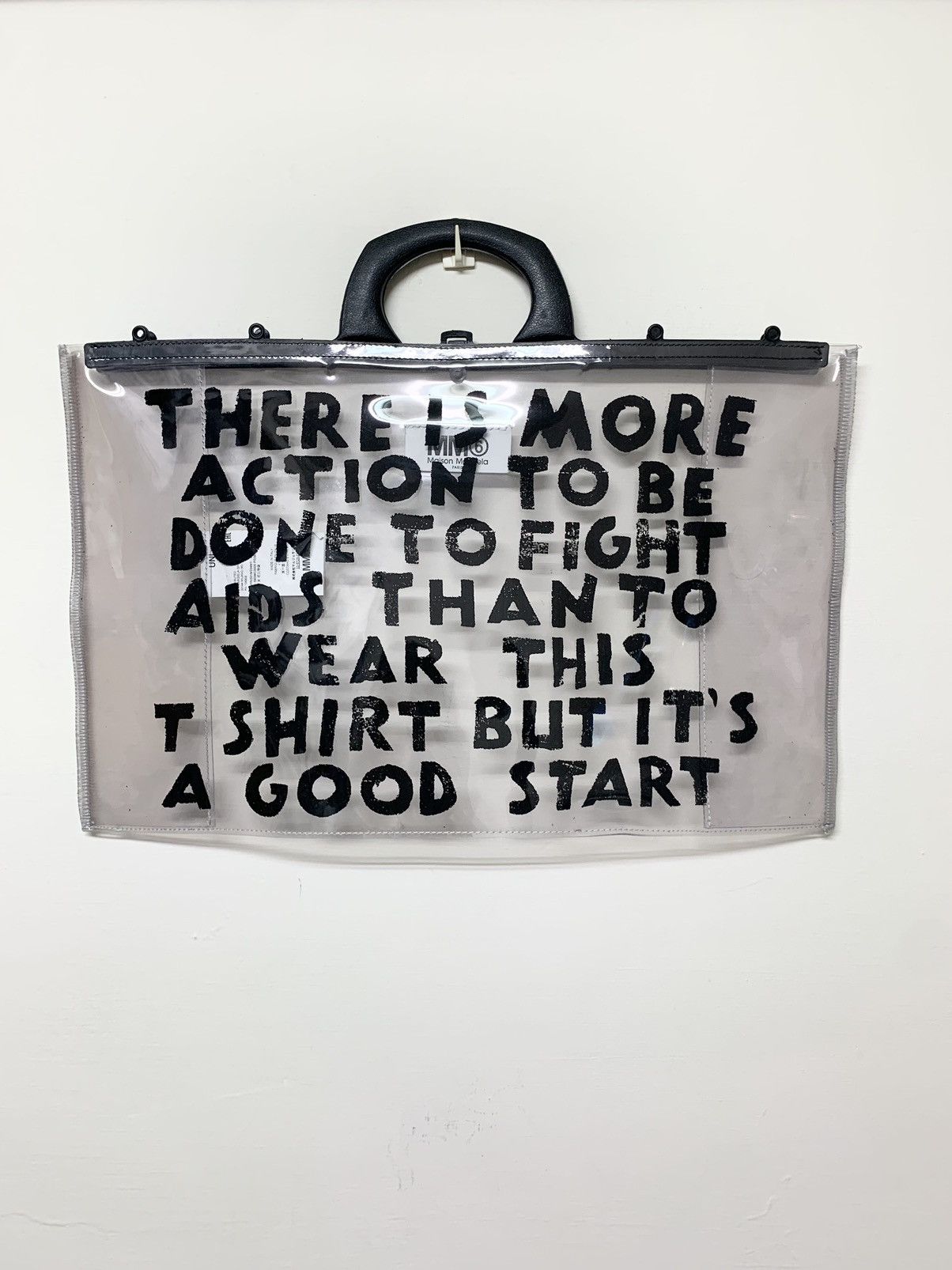 Maison Margiela MM6 SS19 charity AIDS-print PVC tote Size ONE SIZE - 2 Thumbnail