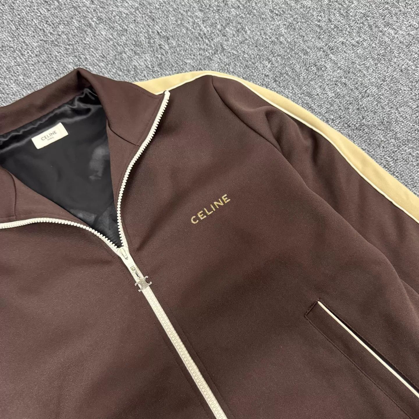 Celine Celine Brown Gilded Logo Track Jacket XS Size XS / US 0-2 / IT 36-38 - 5 Thumbnail