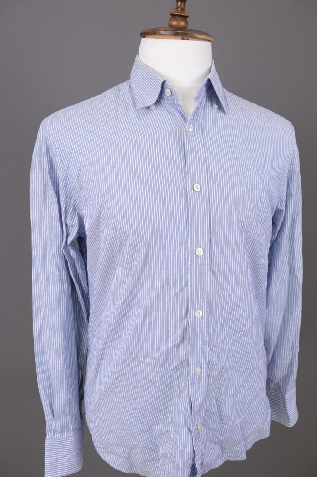 Gieves & Hawkes Gieves & Hawkes Blue Striped Dress Shirt Size 41 / 16 Size US M / EU 48-50 / 2 - 3 Thumbnail