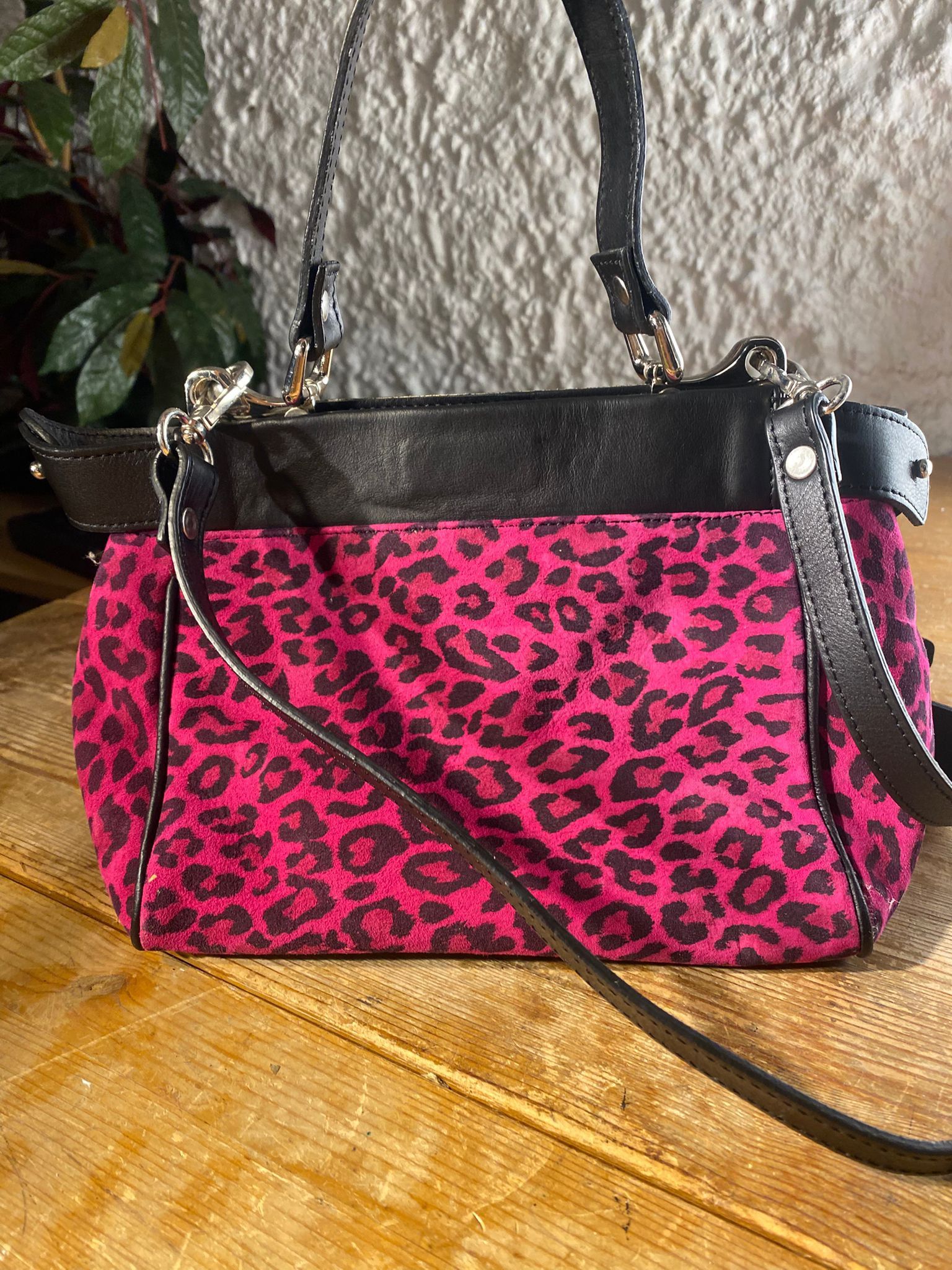 Other Peter Kaiser Pink Leopard Print Leather Handbag Italy Size ONE SIZE - 1 Thumbnail