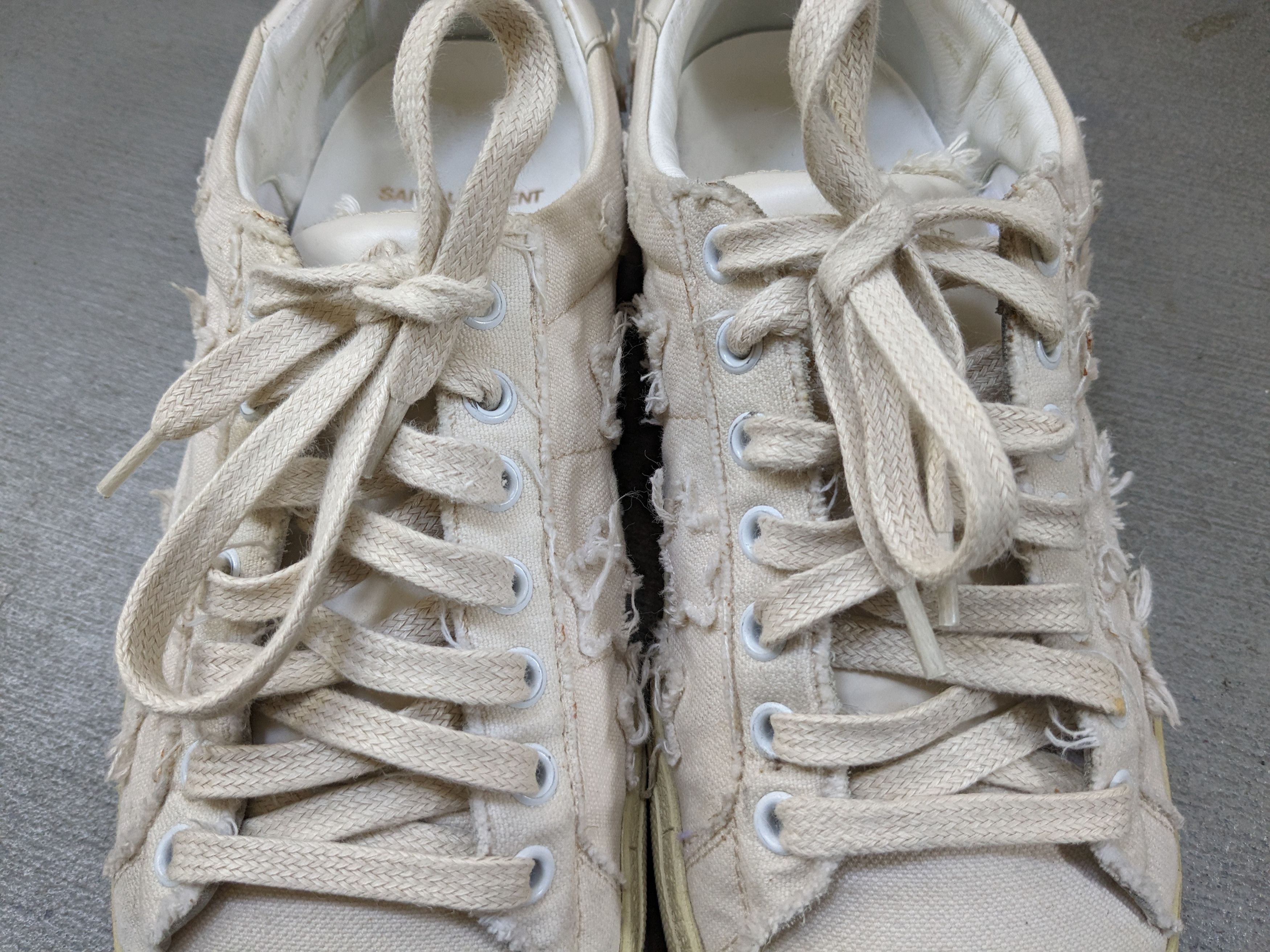 Saint Laurent Paris Saint Laurent SL06 7 40 White Canvas Stars SLP Low Tops Size US 7 / EU 40 - 5 Thumbnail