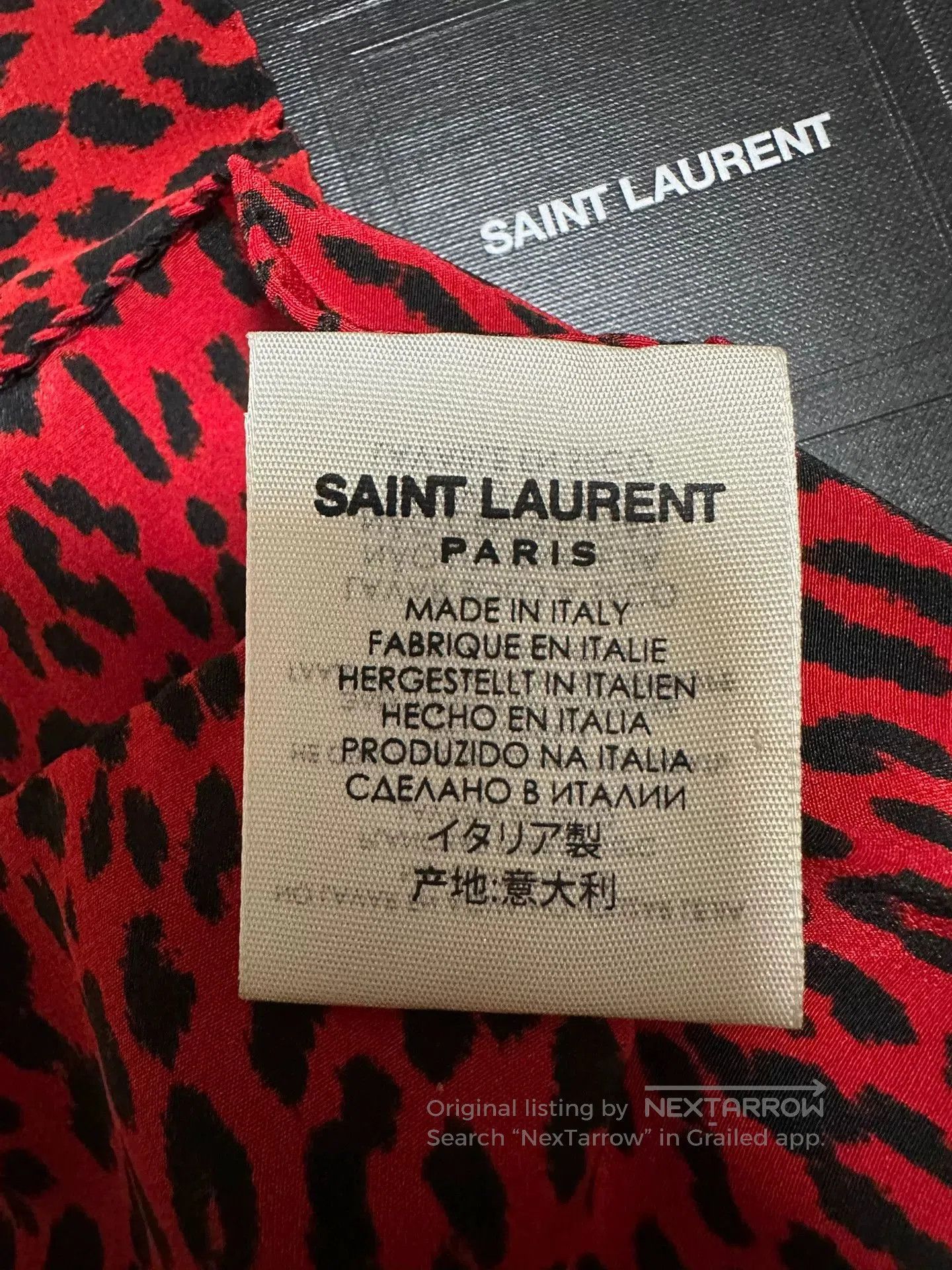 Saint Laurent Paris Saint Laurent Red Black Leopard Scarf. Size ONE SIZE - 3 Thumbnail