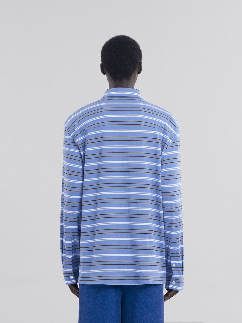 Marni o1f1d3z0326 Striped Organic Polo Shirt in Multicolor Size US XL / EU 56 / 4 - 3 Thumbnail