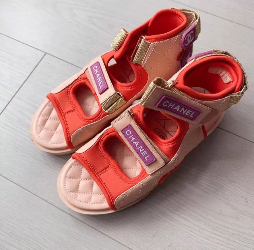 Chanel CHANEL Women's Authentic Sandals 37.5 Size US 7 / IT 37 - 1 Thumbnail