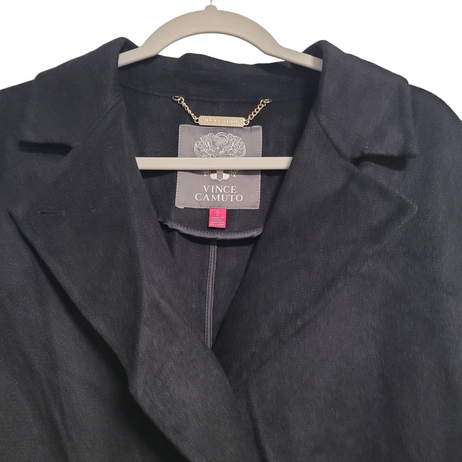 Vince Camuto NWT Vince Camuto Black Double-Breasted Trench Coat Large Size L / US 10 / IT 46 - 2 Thumbnail