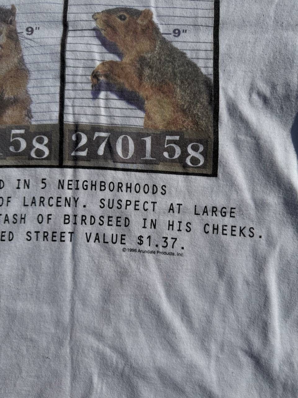 Vintage VTG 1996 Squirrel Mugshot Tee Size US M / EU 48-50 / 2 - 4 Thumbnail