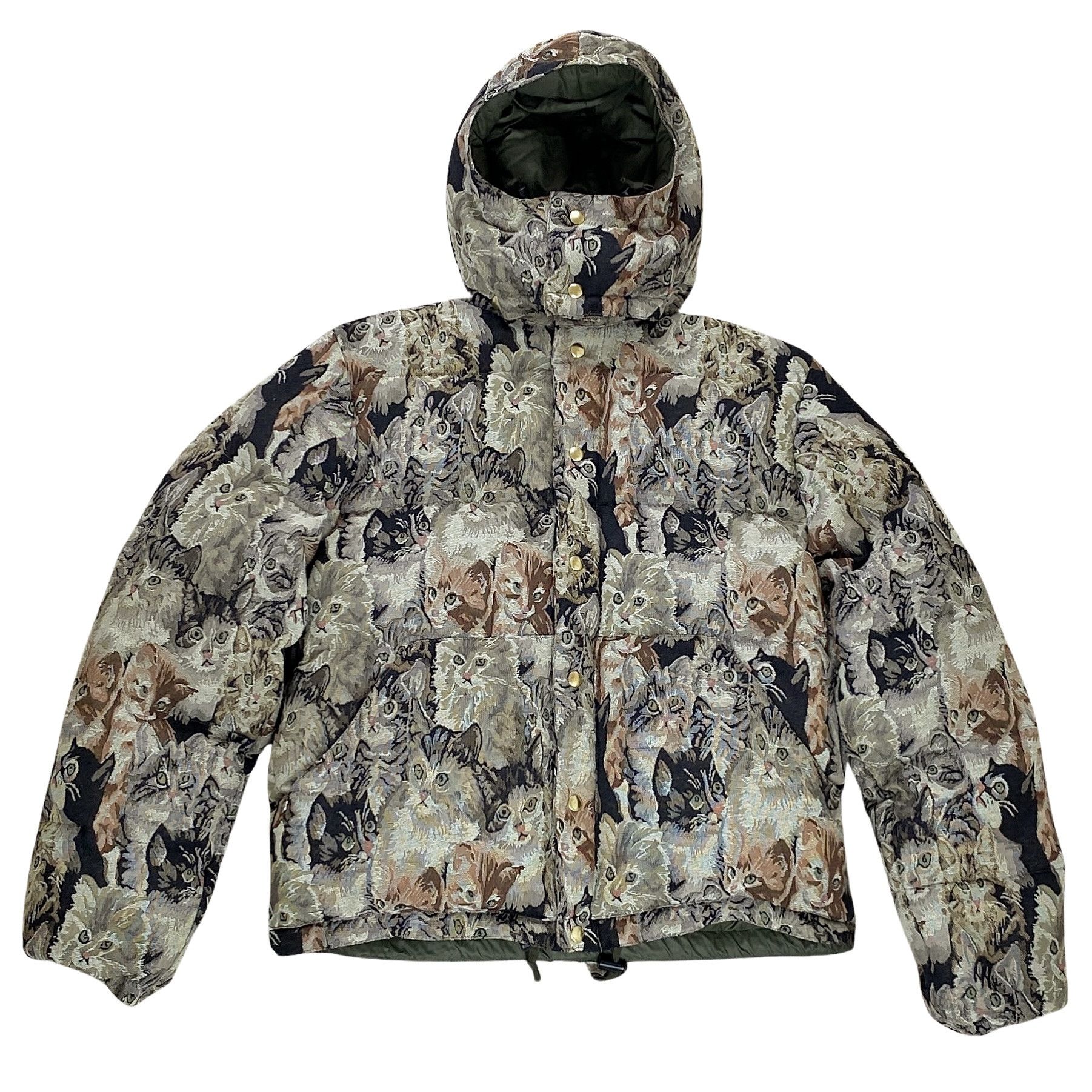 image of Bless N°70 Adretta Reuter "cat Gobelin" Puffer in Brown, Men's (Size Medium)