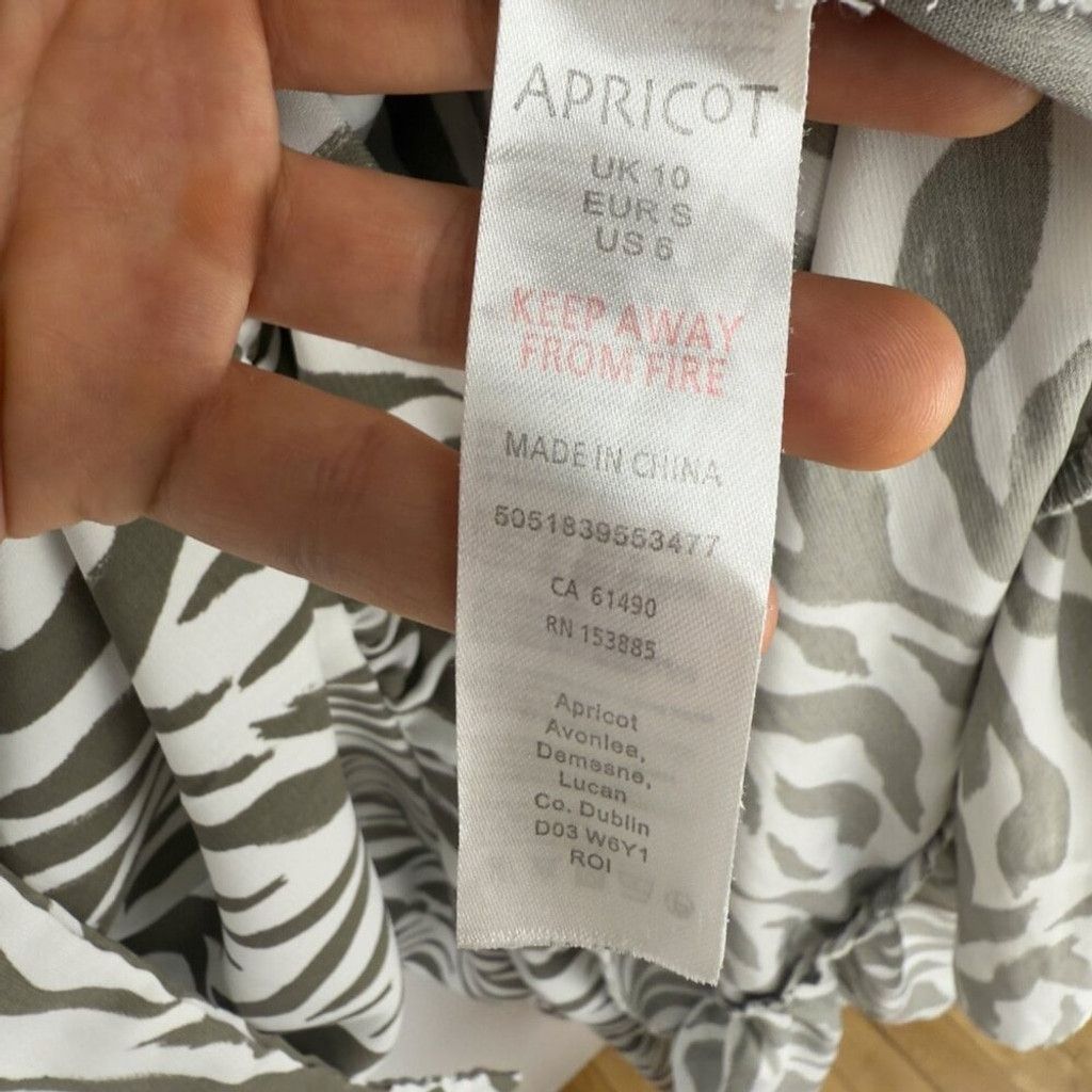 Other APRICOT NWOT Zebra Print Flowy Midi Maxi White Green Dress S Size XXS / US 00 / IT 34 - 9 Thumbnail