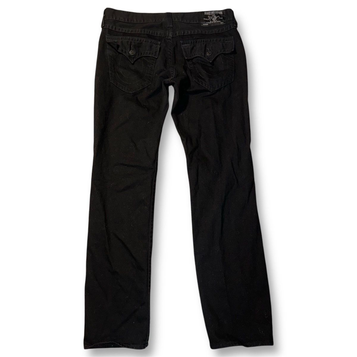 Other × True Religion Y2K Men’s True Religion All Black Denim Skinny Flap Jeans Size US 36 / EU 52 - 1 Thumbnail