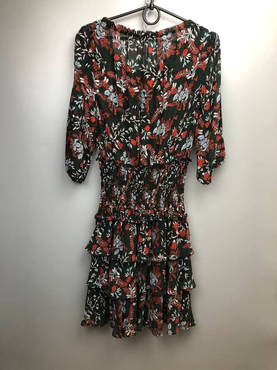 Maje Maje Floral Print Crepe Ruffle Sleeve Summer Mini Dress Size XS / US 0-2 / IT 36-38 - 2 Thumbnail