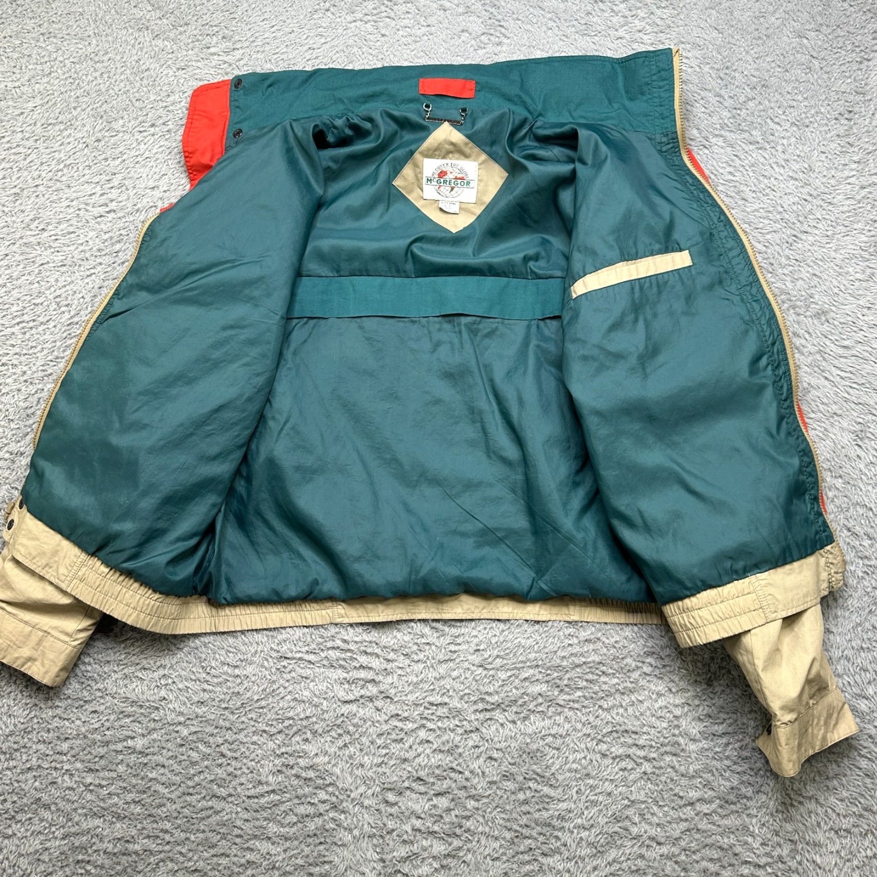McGregor VINTAGE McGregor Jacket Mens L Tan Full Zip Lightweight Quilted Pockets 90s Theme Size US L / EU 52-54 / 3 - 3 Thumbnail