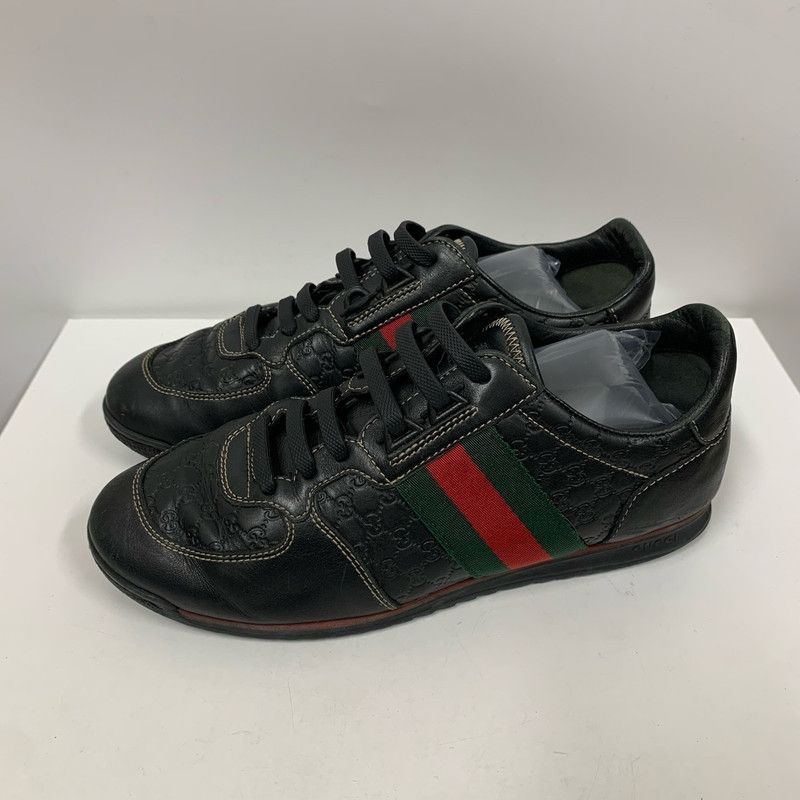 Gucci Gucci Black Leather Low Top Sneakers for Men and Women 0079 Size US 6.5 / EU 39-40 - 1 Thumbnail