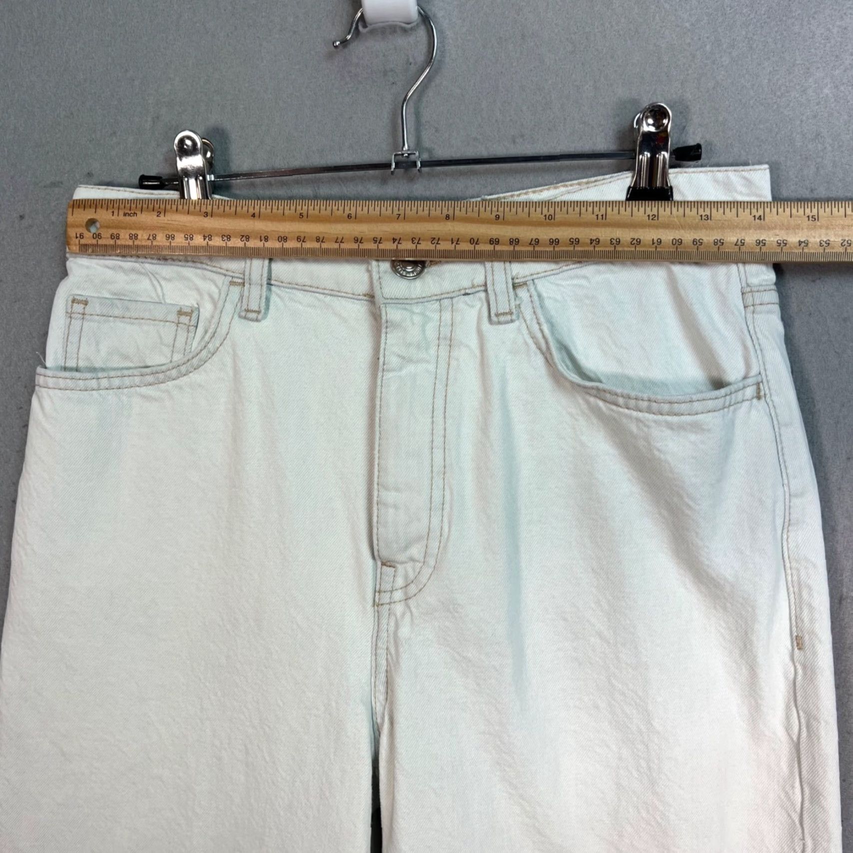 Mango Mango MNG Womens Jeans Straight Leg White Cotton High-Waisted Frayed Hem Size 4 Size 27" / US 4 / IT 40 - 5 Thumbnail