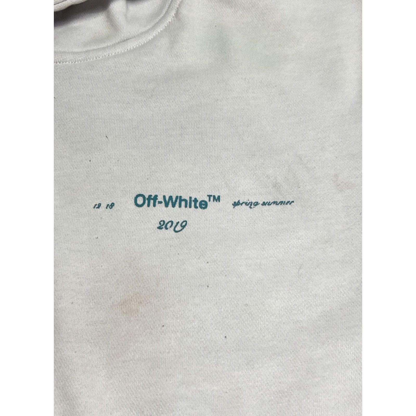 Off-White VINTAGE Off-White Hoodie Unisex Adults XL White Drawstring Hooded Logo 90s Graffiti Arrows SS19 AS-IS Size US XL / EU 56 / 4 - 7 Thumbnail