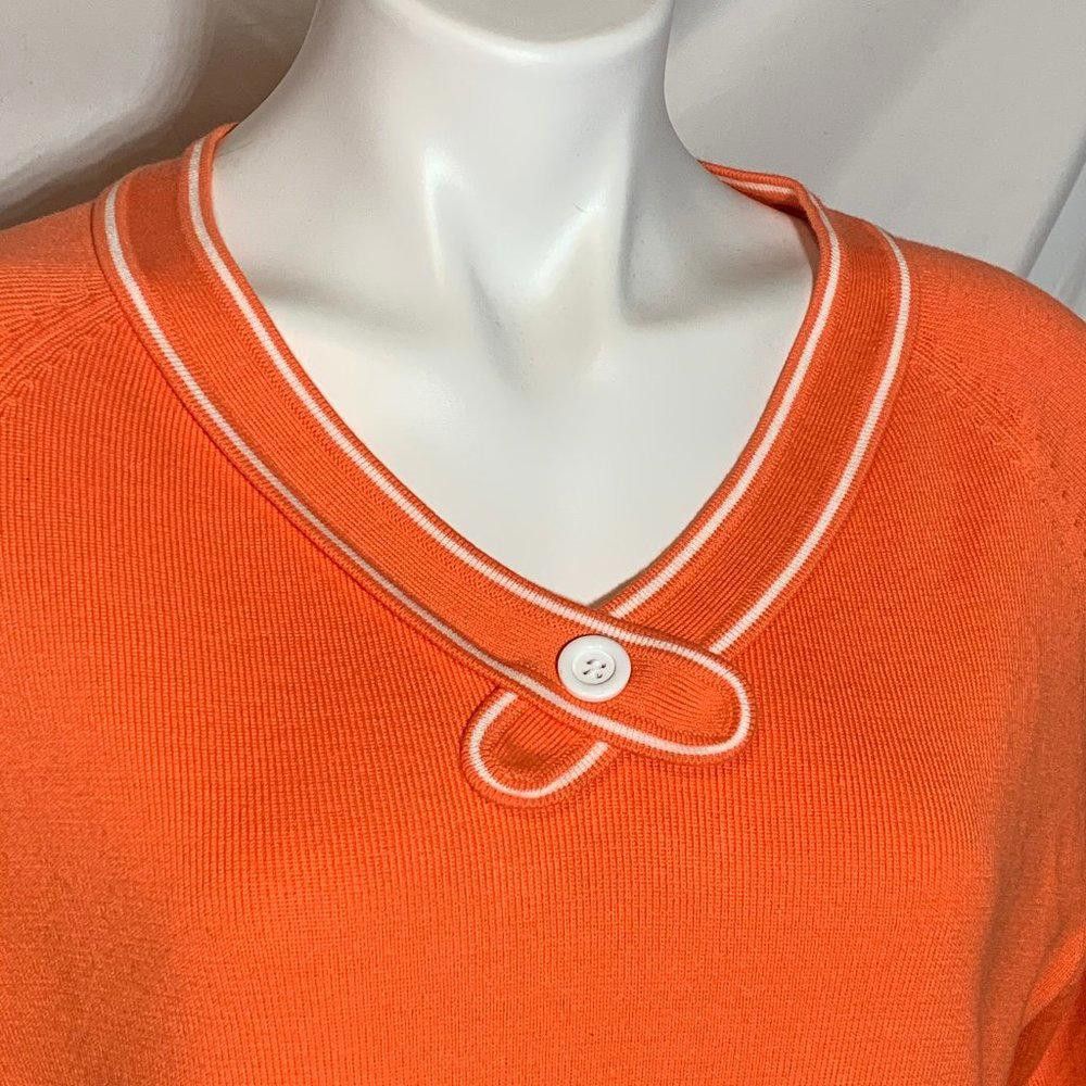 Designer World Republic Orange White Pullover Sweater Sz L Size L / US 10 / IT 46 - 5 Thumbnail