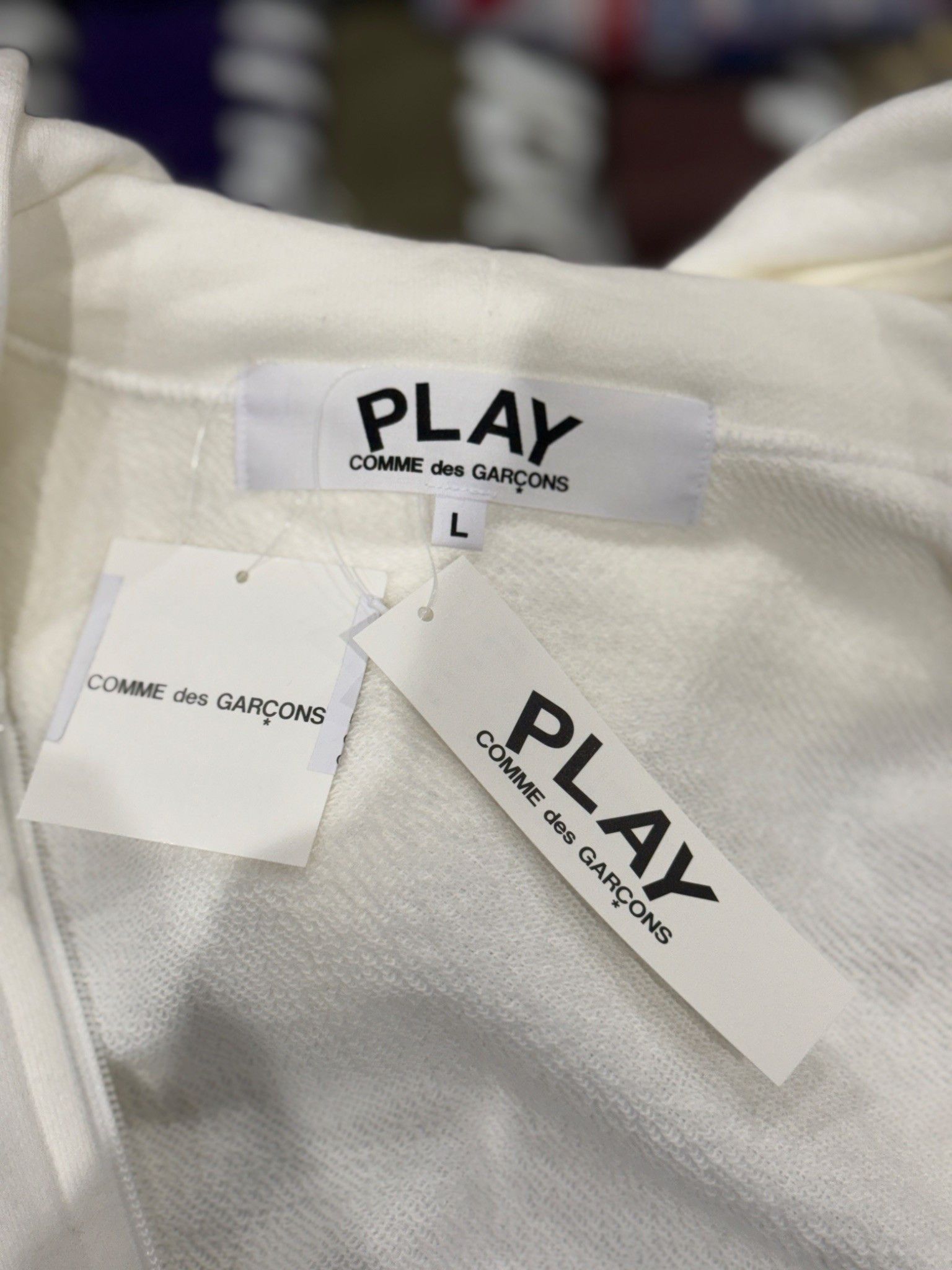 CDG by Comme des Garcons Comme Des Garcons PLAY Stacked Heart Hoodie White Size US L / EU 52-54 / 3 - 4 Thumbnail