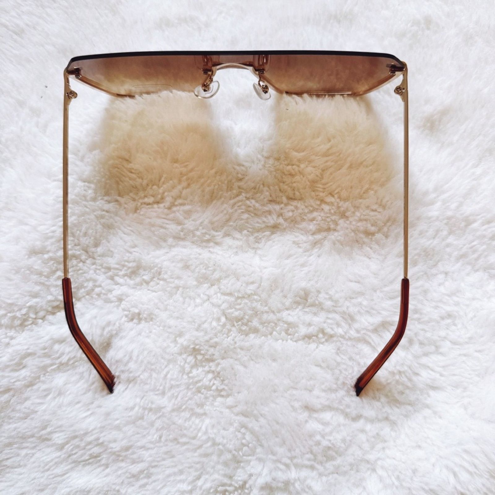 Other Kalia Clear Brown Rimless Sleek Sunglasses Size ONE SIZE - 6 Thumbnail