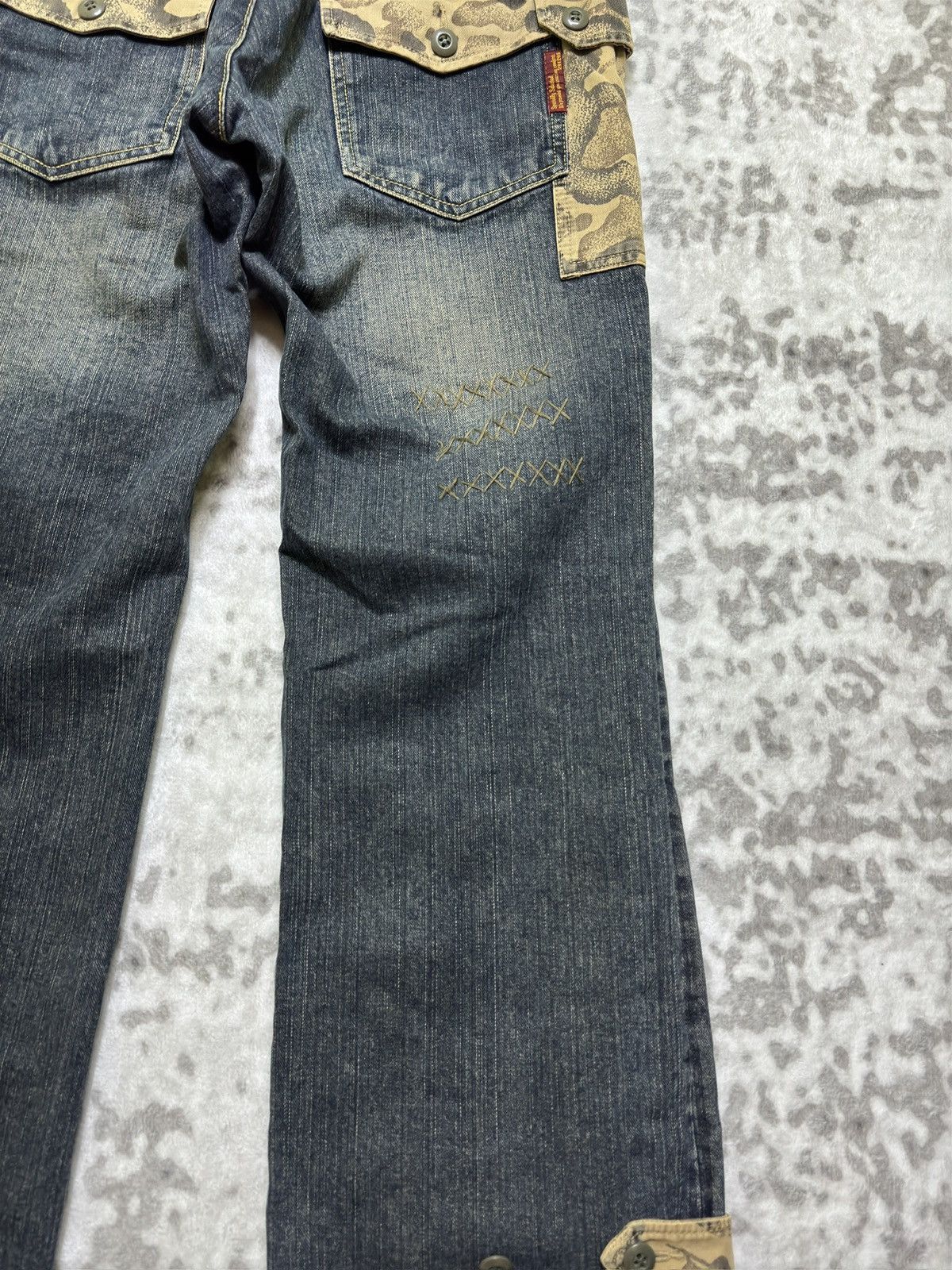 291295=Homme Vintage 291295=Homme Multi Pocket Flare Denim Camo Size US 32 / EU 48 - 14 Thumbnail