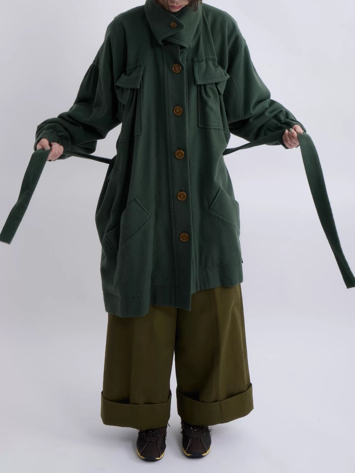 Vivienne Westwood VIVIENNE WESTWOOD 90s RL Dark Green Wool Belted Jacket Size XS / US 0-2 / IT 36-38 - 6 Thumbnail