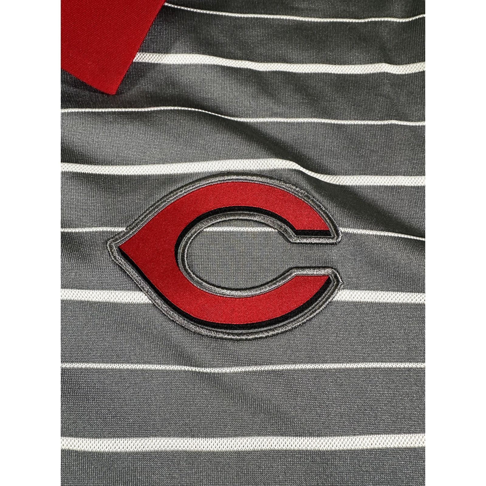 Nike Nike Cincinnati Reds Dri-Fit Gray Striped Polo Shirt Drifit Size US S / EU 44-46 / 1 - 3 Thumbnail