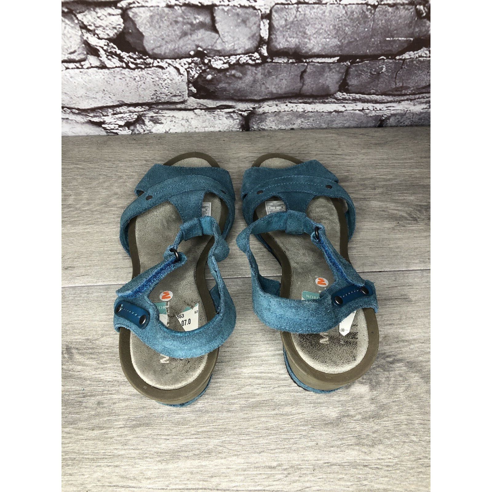 Merrell Merrell Revalli Dragonfly Blue Teal Leather Strappy Wedge Sa Size US 7 / IT 37 - 5 Thumbnail