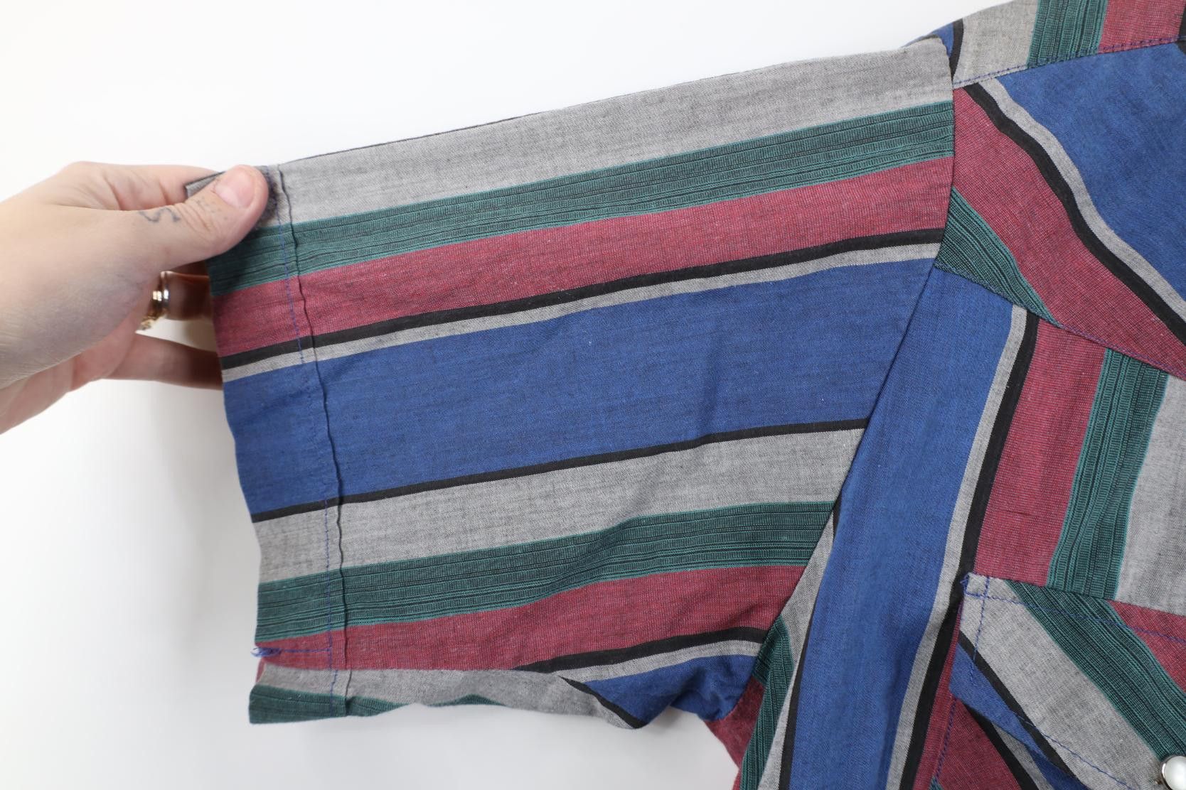 Vintage Vintage 90s Streetwear Striped Western Cowboy Button Shirt Size US L / EU 52-54 / 3 - 7 Thumbnail