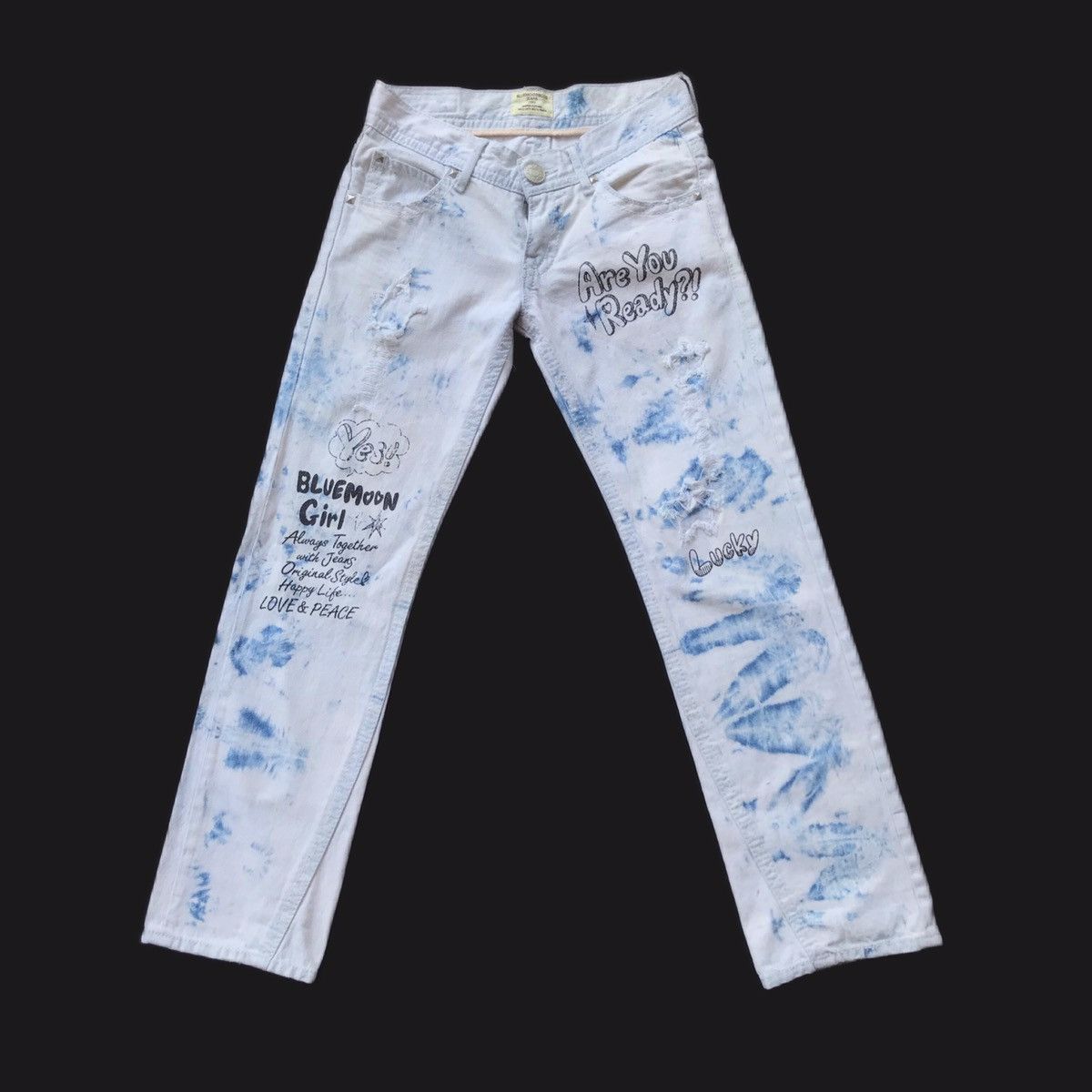 Japanese Brand Blue Moon Blue Tie Dye Distressed Denim/Jeans Size US 30 / EU 46 - 1 Thumbnail