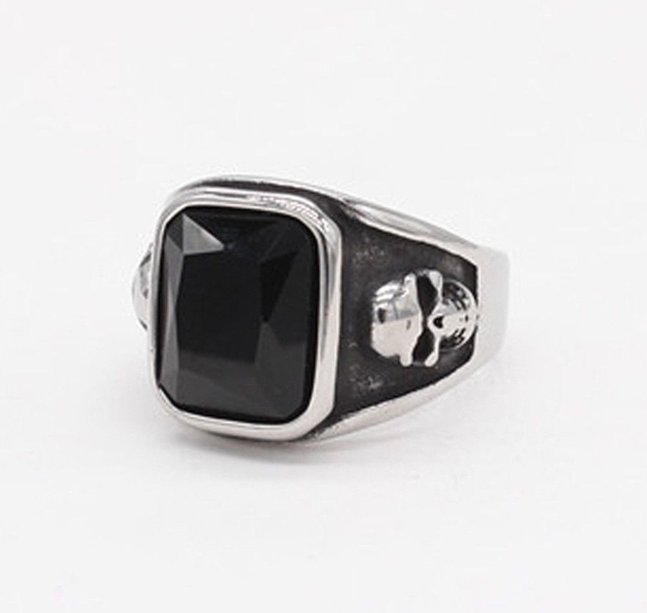 Jewelry Retro Personality Black Stone Ring Size ONE SIZE - 2 Thumbnail