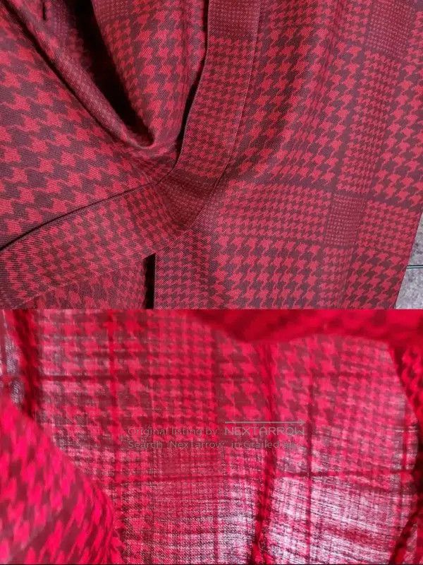 Dior Dior Red Houndstooth Wool Blend Short Sleeve Shirt . Size US M / EU 48-50 / 2 - 7 Thumbnail